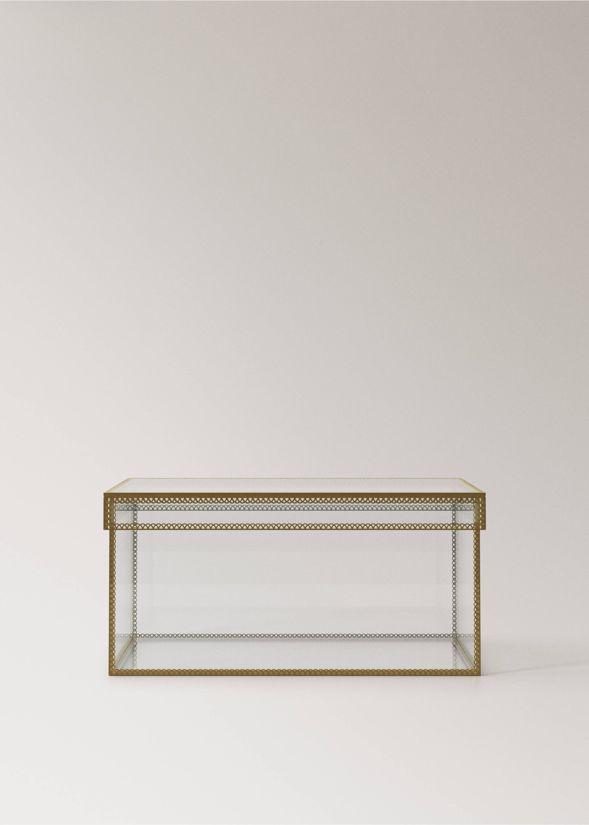 Medium metal-edged box - Article without model, Gold. Ref: 27012912-00.