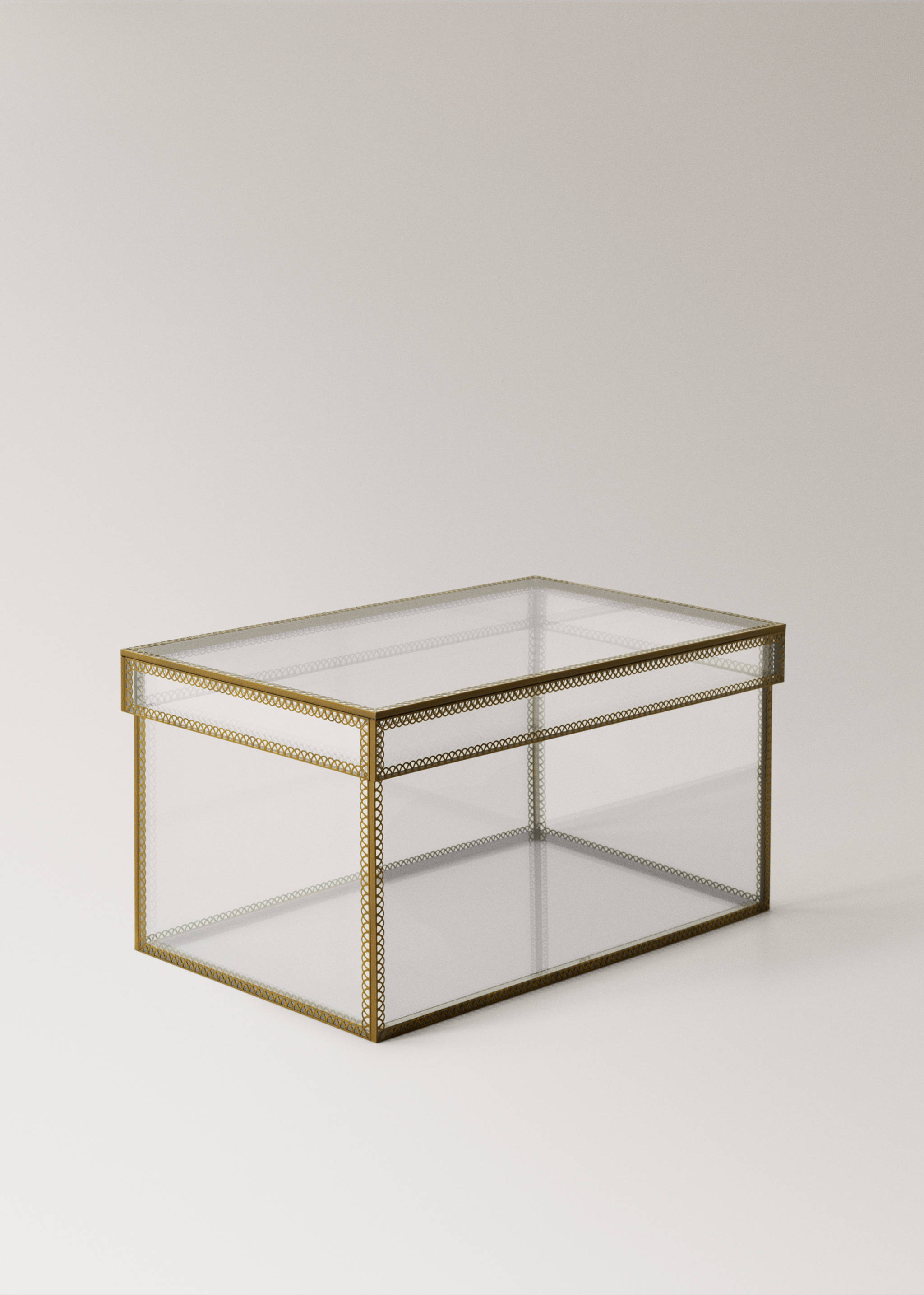 Medium metal-edged box - Details of the article 1, Gold. Ref: 27012912-00.