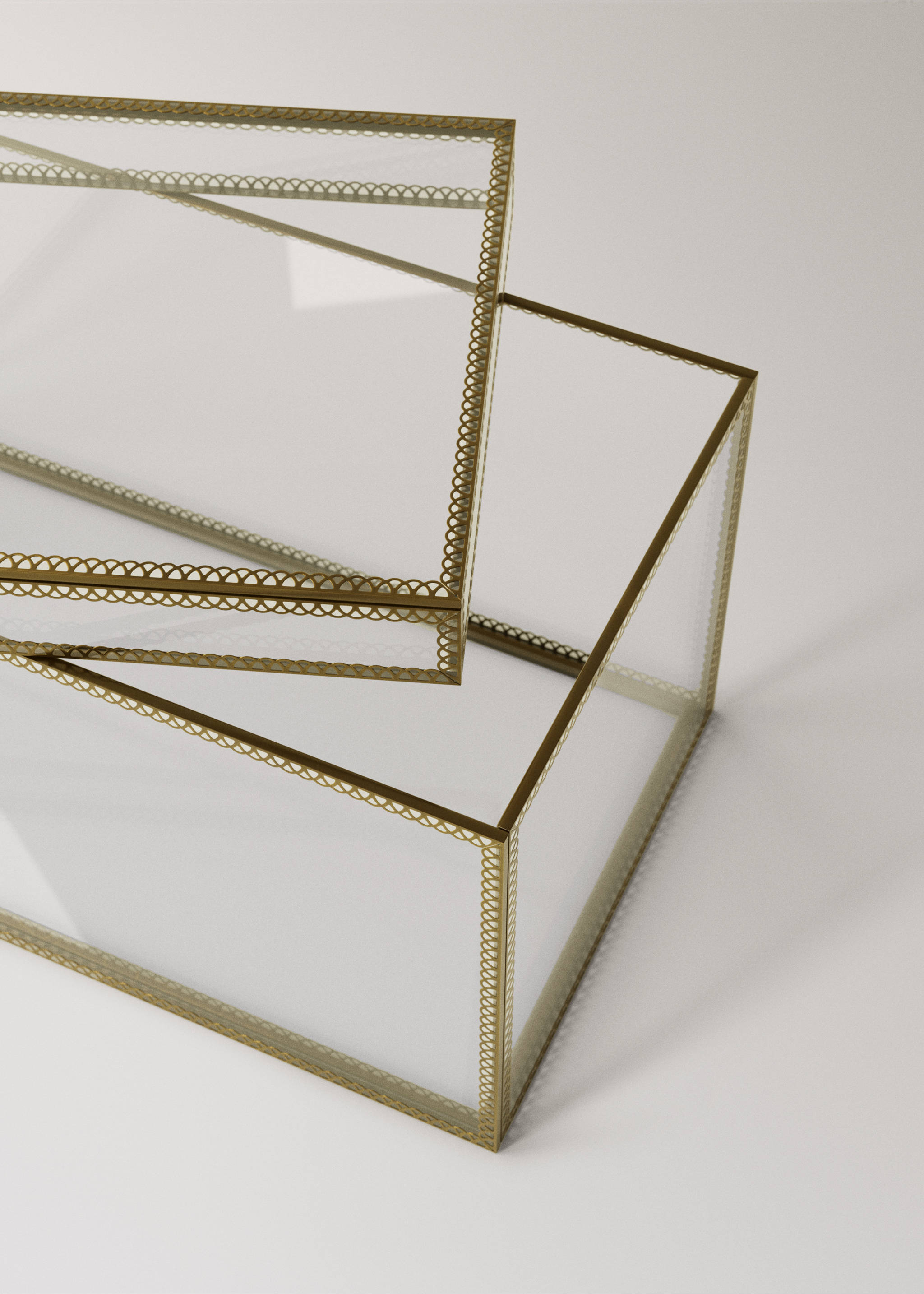 Medium metal-edged box - Details of the article 2, Gold. Ref: 27012912-00.