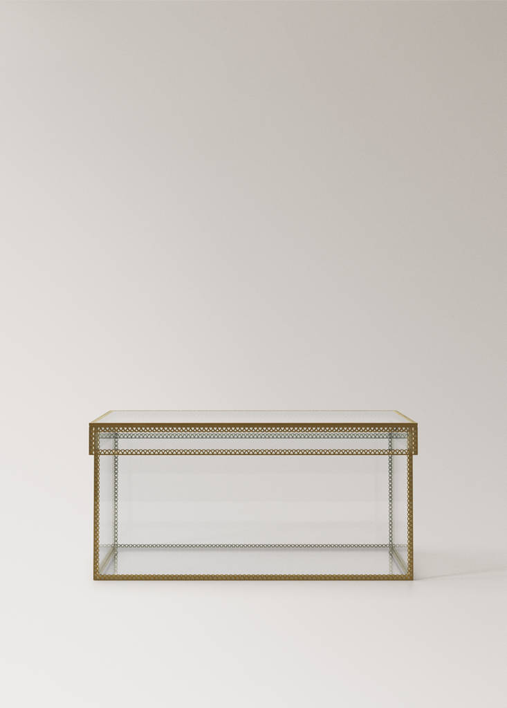 Medium glass jewellery box — Gold
