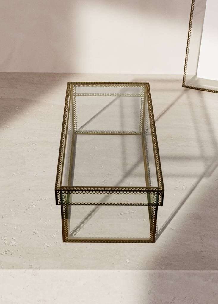 Large glass jewellery box — Gold