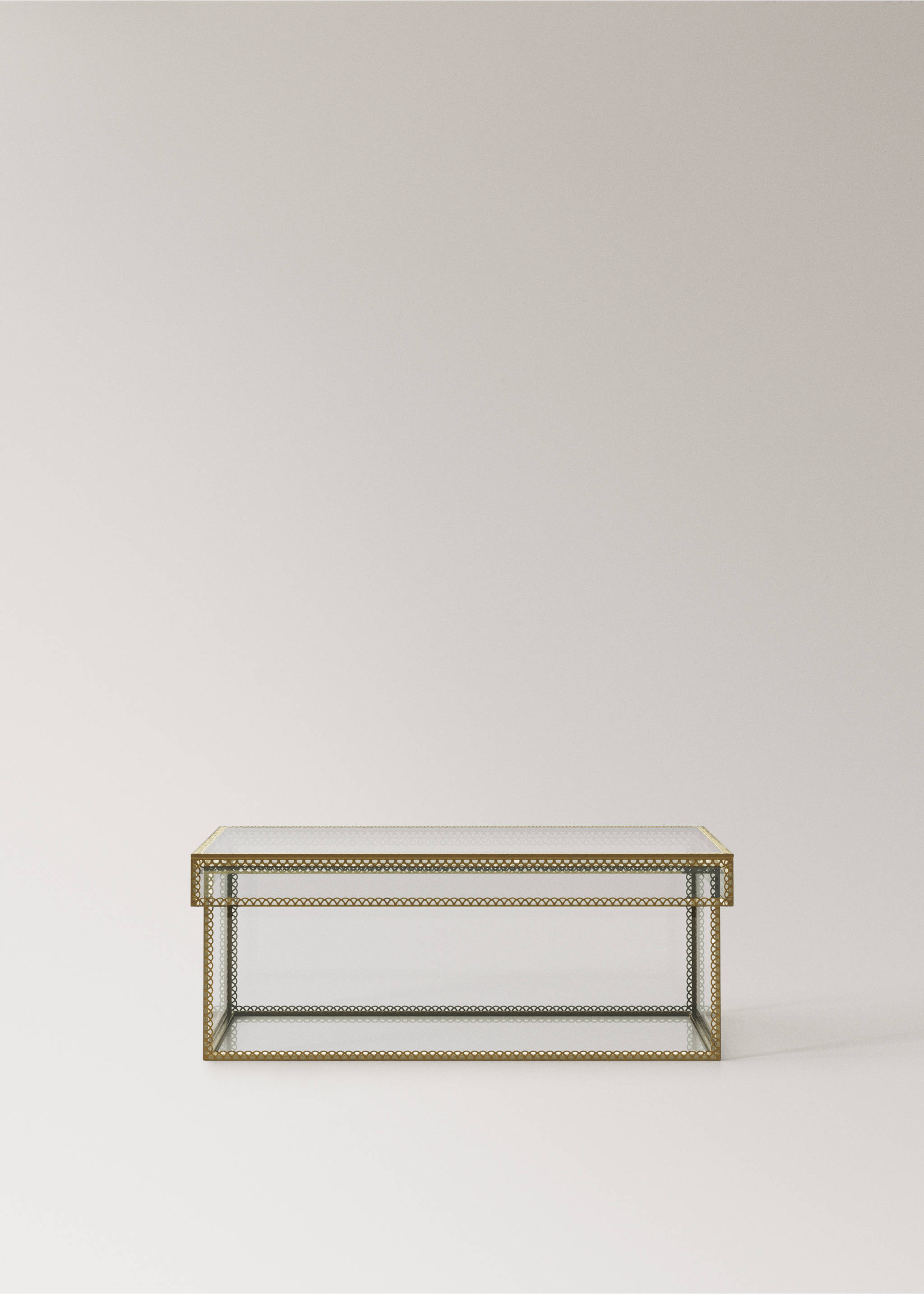 Large metal-edged box - Article without model, Gold. Ref: 27012913-00.