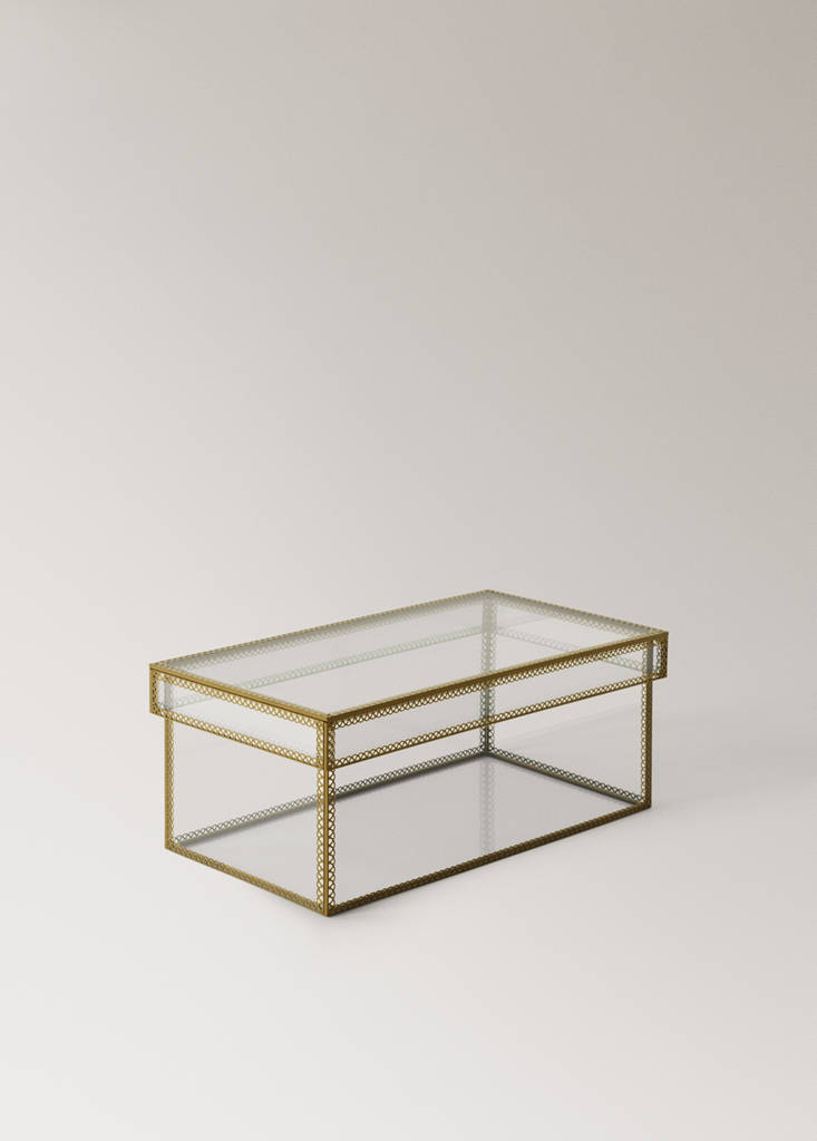 Large glass jewellery box — Gold
