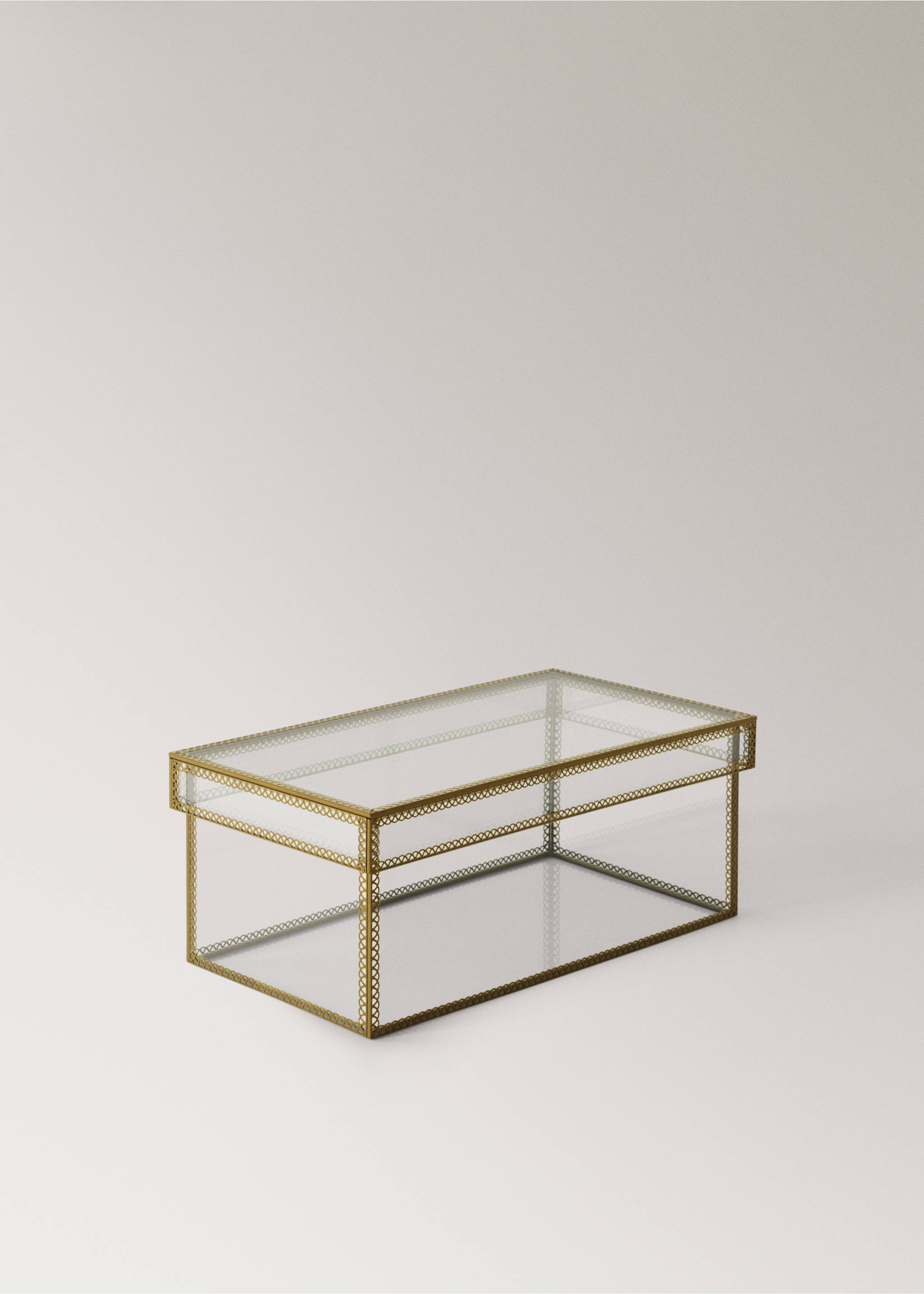 Large metal-edged box - Details of the article 1, Gold. Ref: 27012913-00.