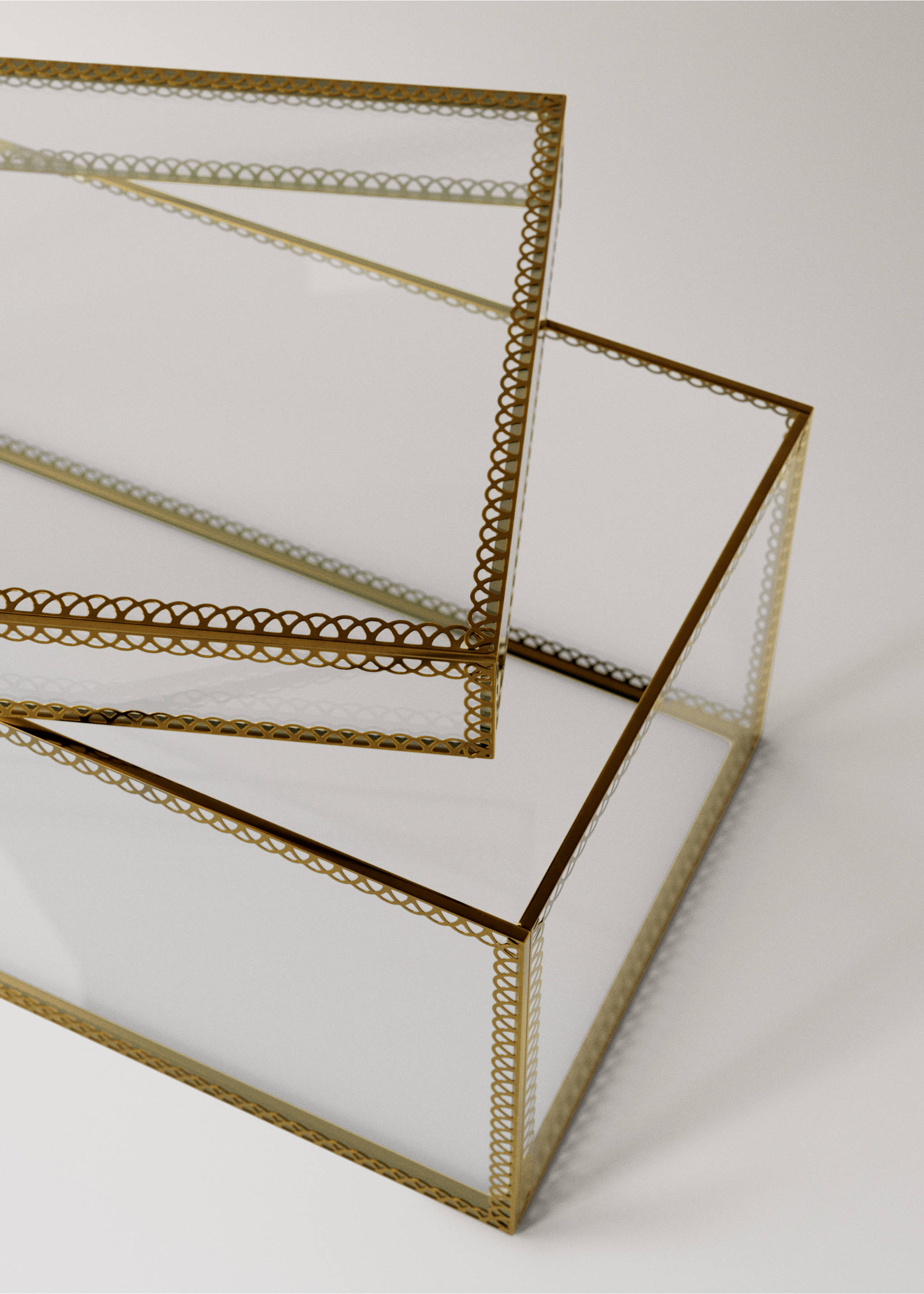 Large metal-edged box - Details of the article 2, Gold. Ref: 27012913-00.