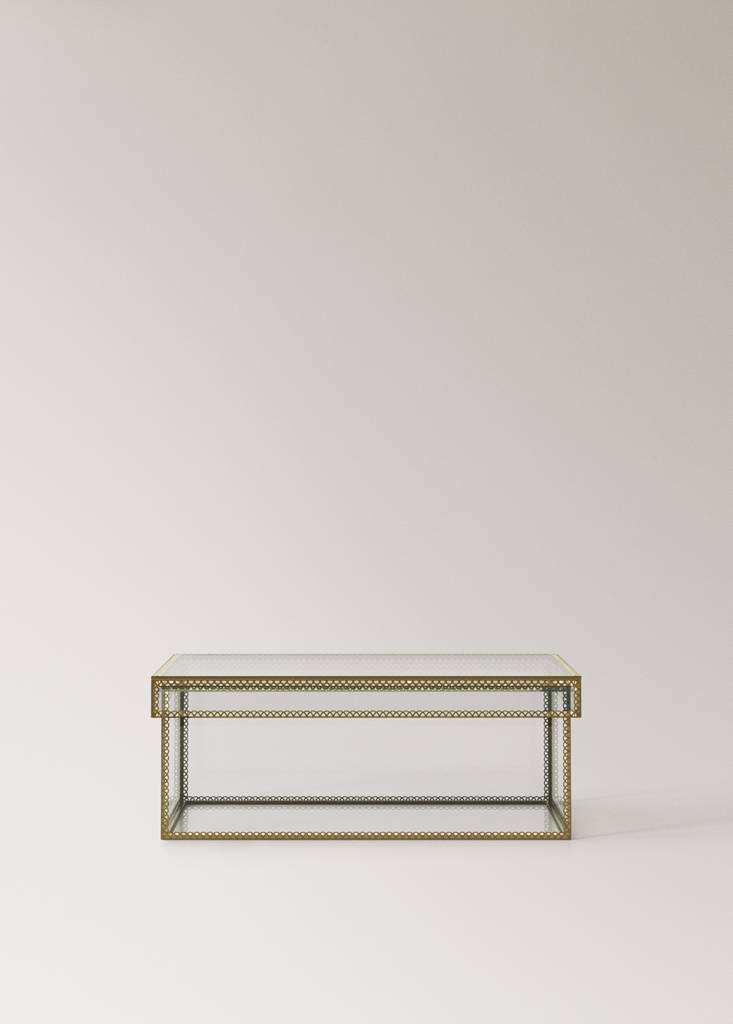 Large glass jewellery box — Gold