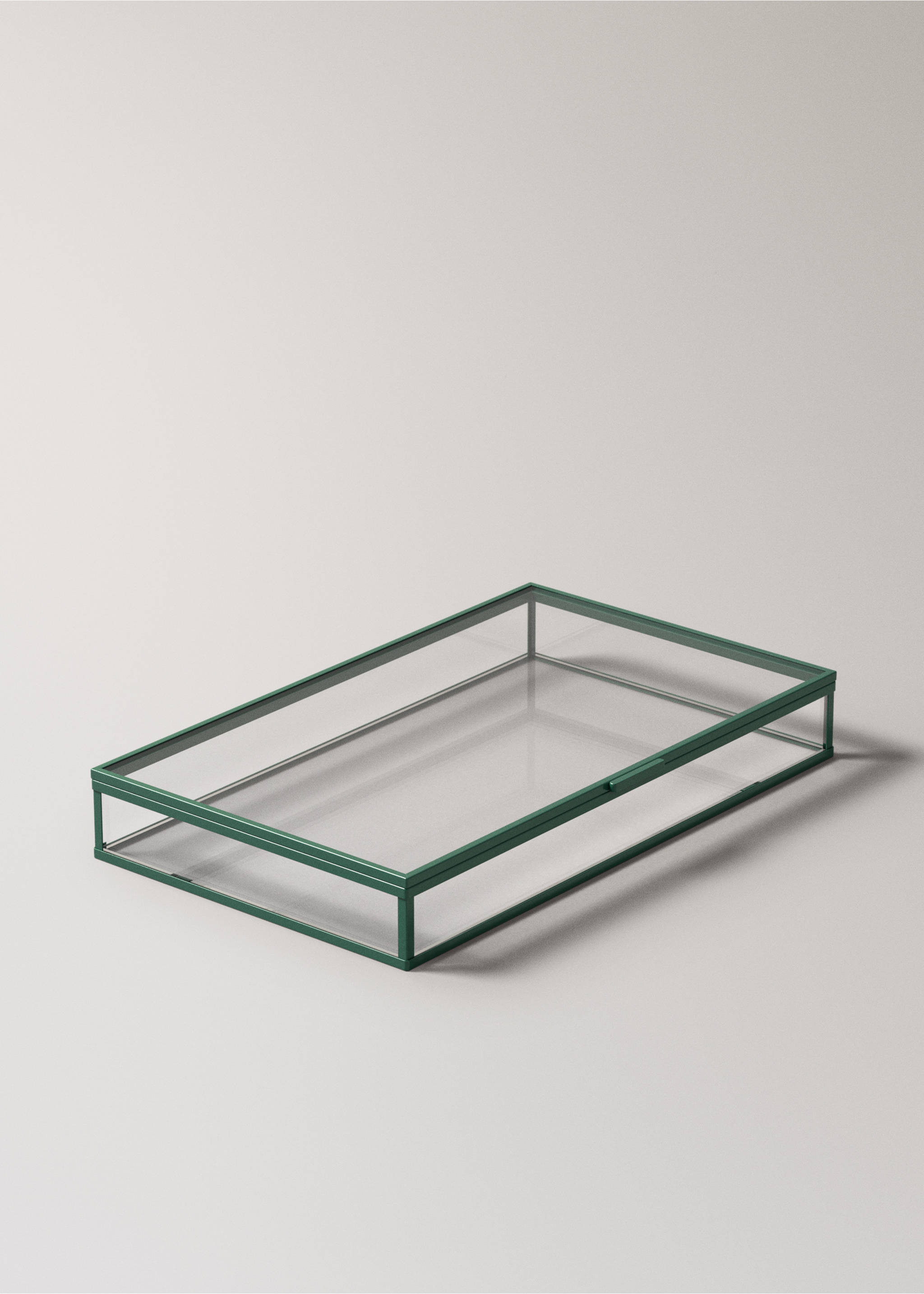 Medium-sized coloured glass box - Details of the article 2, Emerald Green. Ref: 27012914-00.