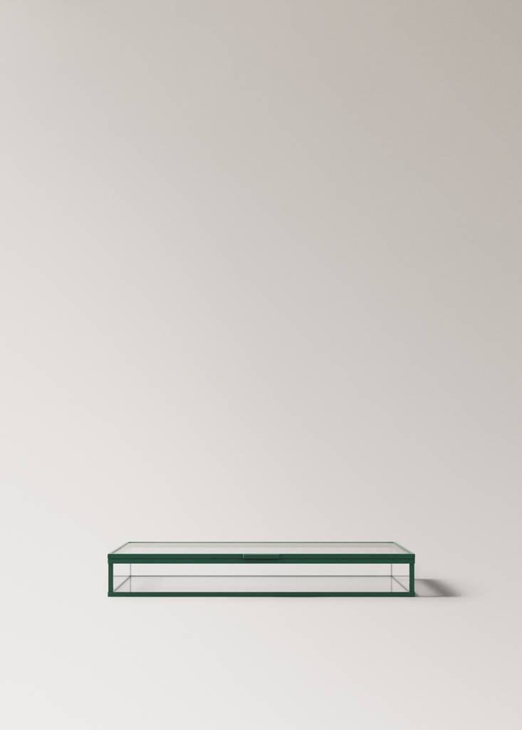 Medium-sized coloured glass box — Emerald Green