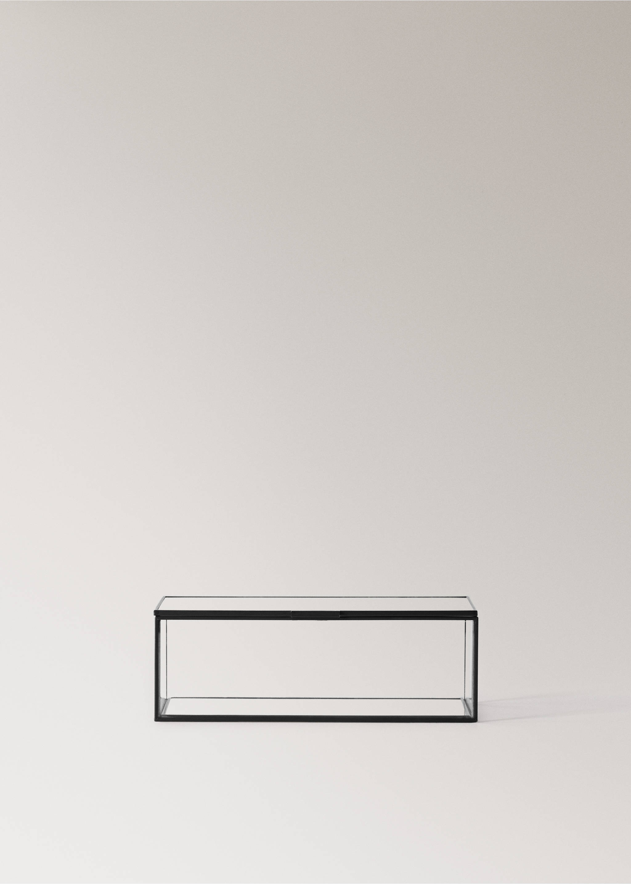 Petite boîte à bijoux en verre et métal - Article sans modèle, Noir. Ref: 27012917-00.