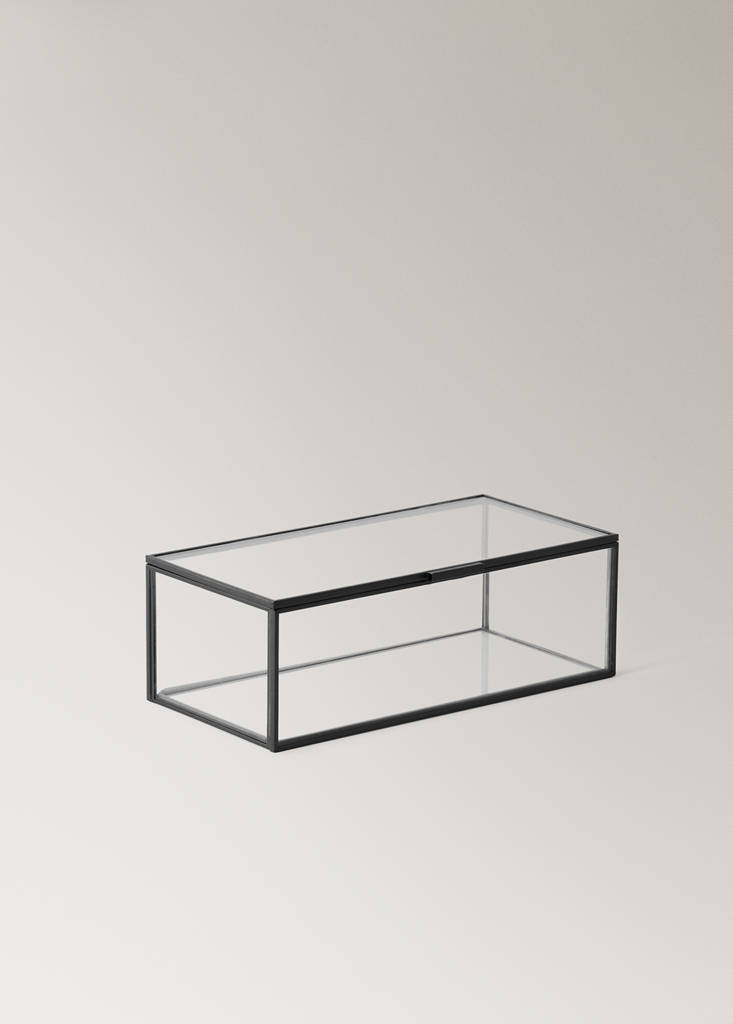 Small glass jewellery box — Black