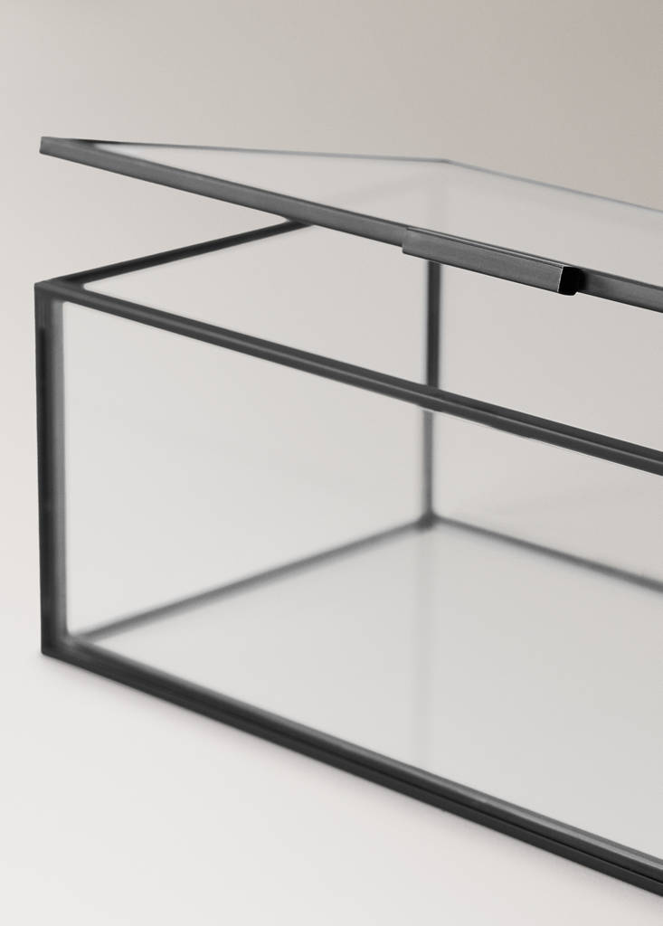 Small glass jewellery box — Black