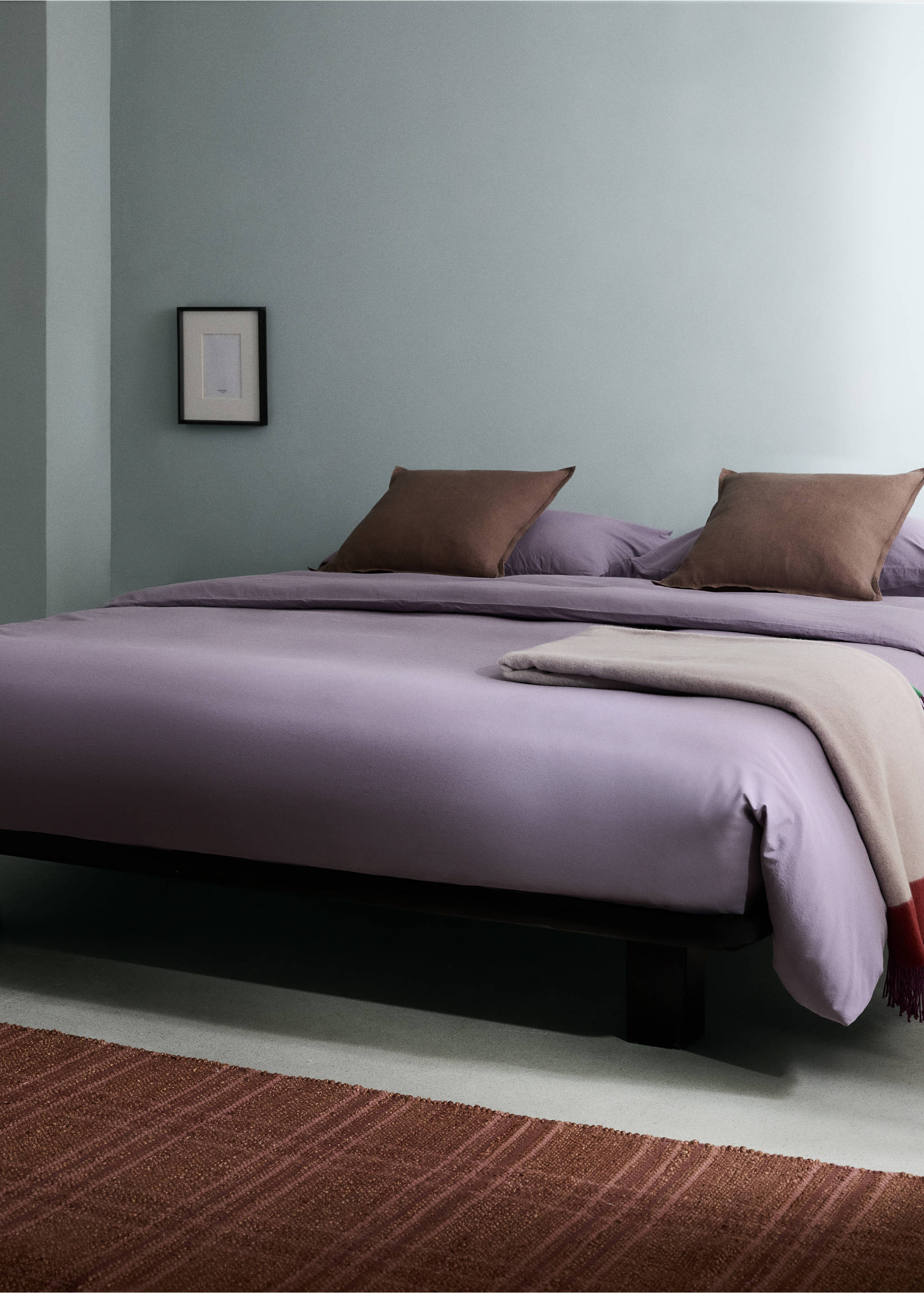 Garment-dyed cotton duvet cover for 90cm bed - General plane, Light/Pastel Purple. Ref: 27012918-00.