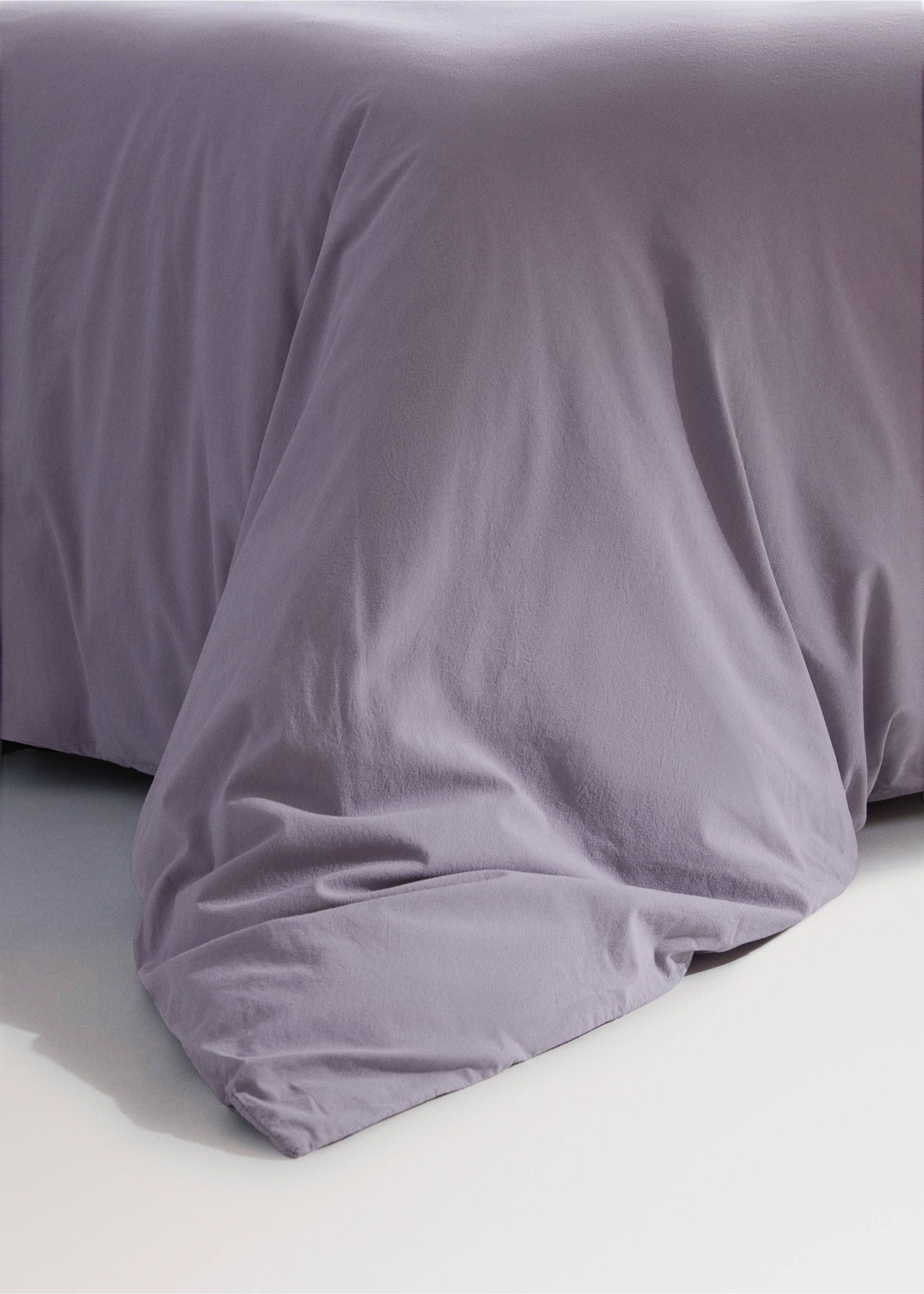 Garment-dyed cotton duvet cover for 90cm bed - Details of the article 8, Light/Pastel Purple. Ref: 27012918-00.