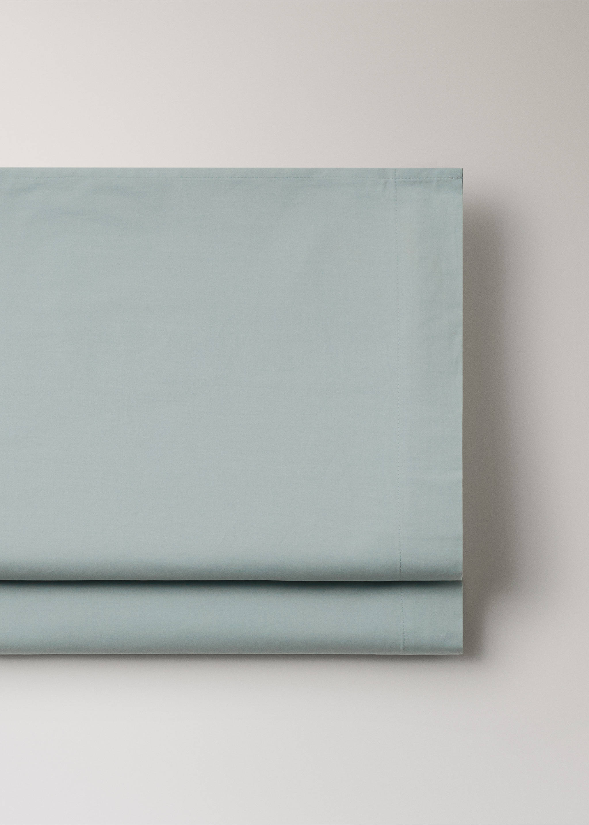 200-thread count percale cotton top sheet for 200 cm bed - Details of the article 2, Aqua Green. Ref: 27012919-00.