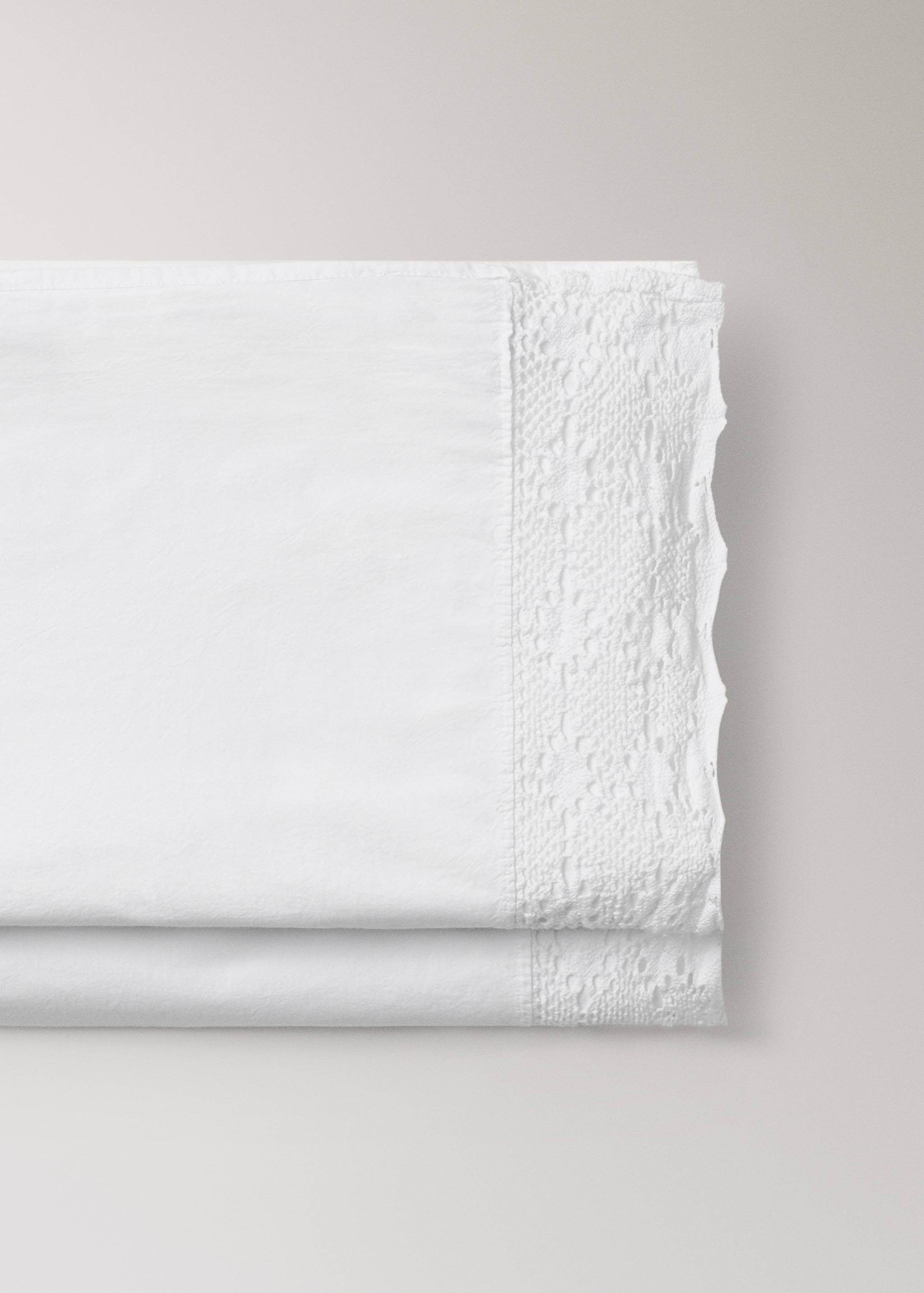 Top sheet cotton garment-dyed wide lace Bed 135/140 cm - Details of the article 2