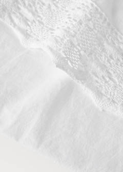 Top sheet cotton garment-dyed wide lace Bed 180/200 cm — White 1