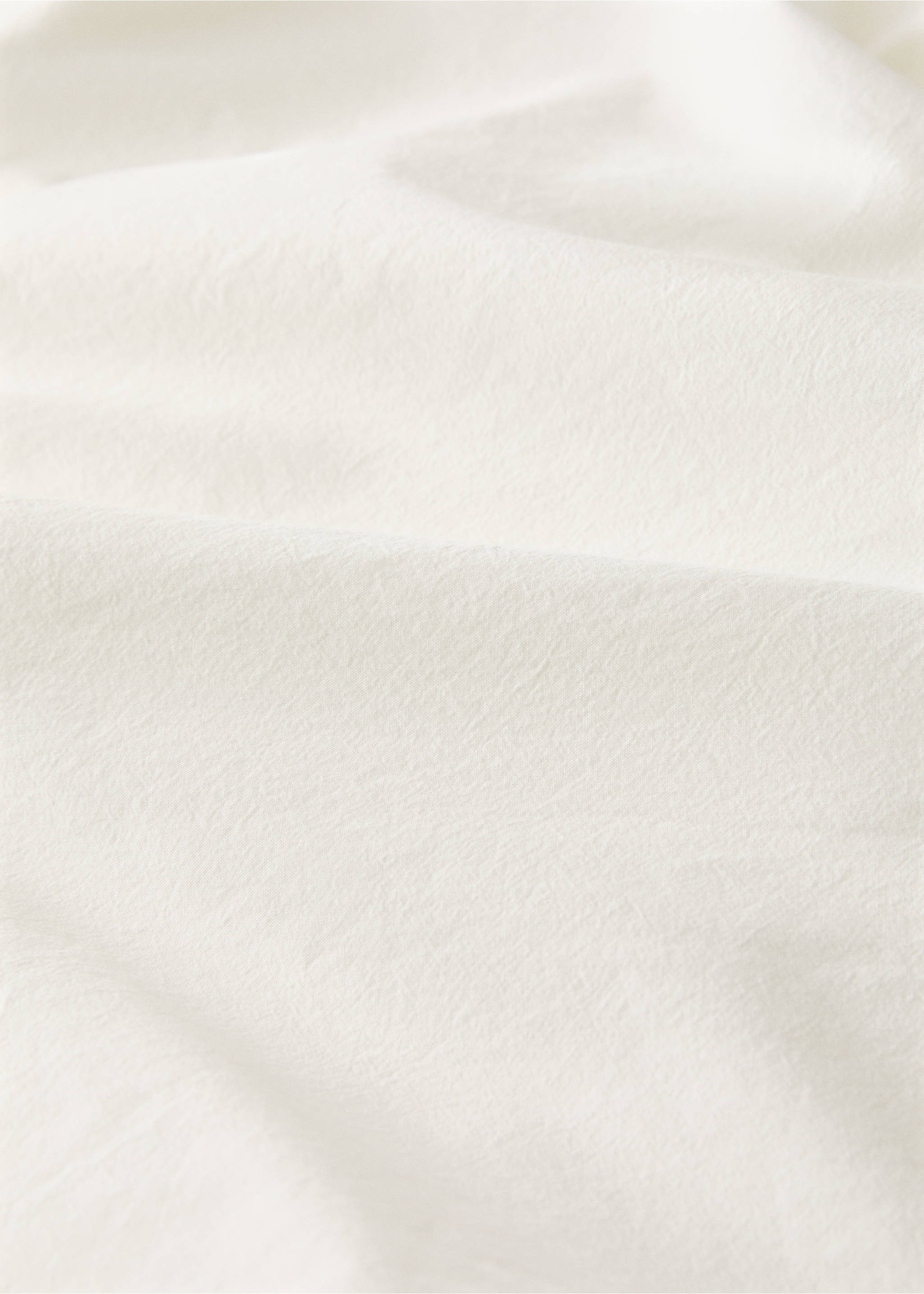 Cotton garment-dyed top sheet with linen ruffle for 200 cm bed - Details of the article 3, Off White. Ref: 27012933-00.