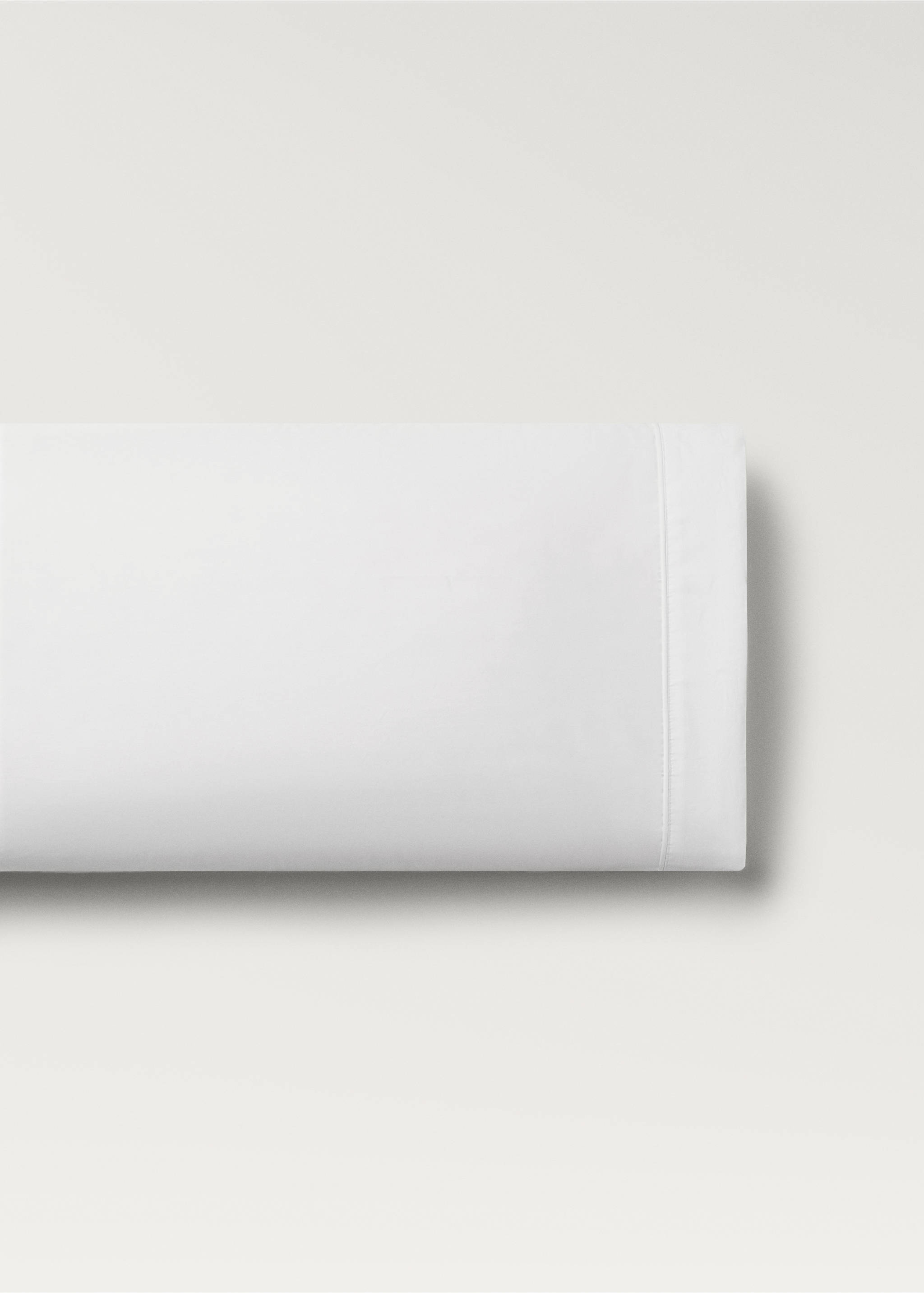 500-thread count cotton percale pillowcase with rounded piping detail, 45x110 cm - Article without model, White. Ref: 27012940-00.