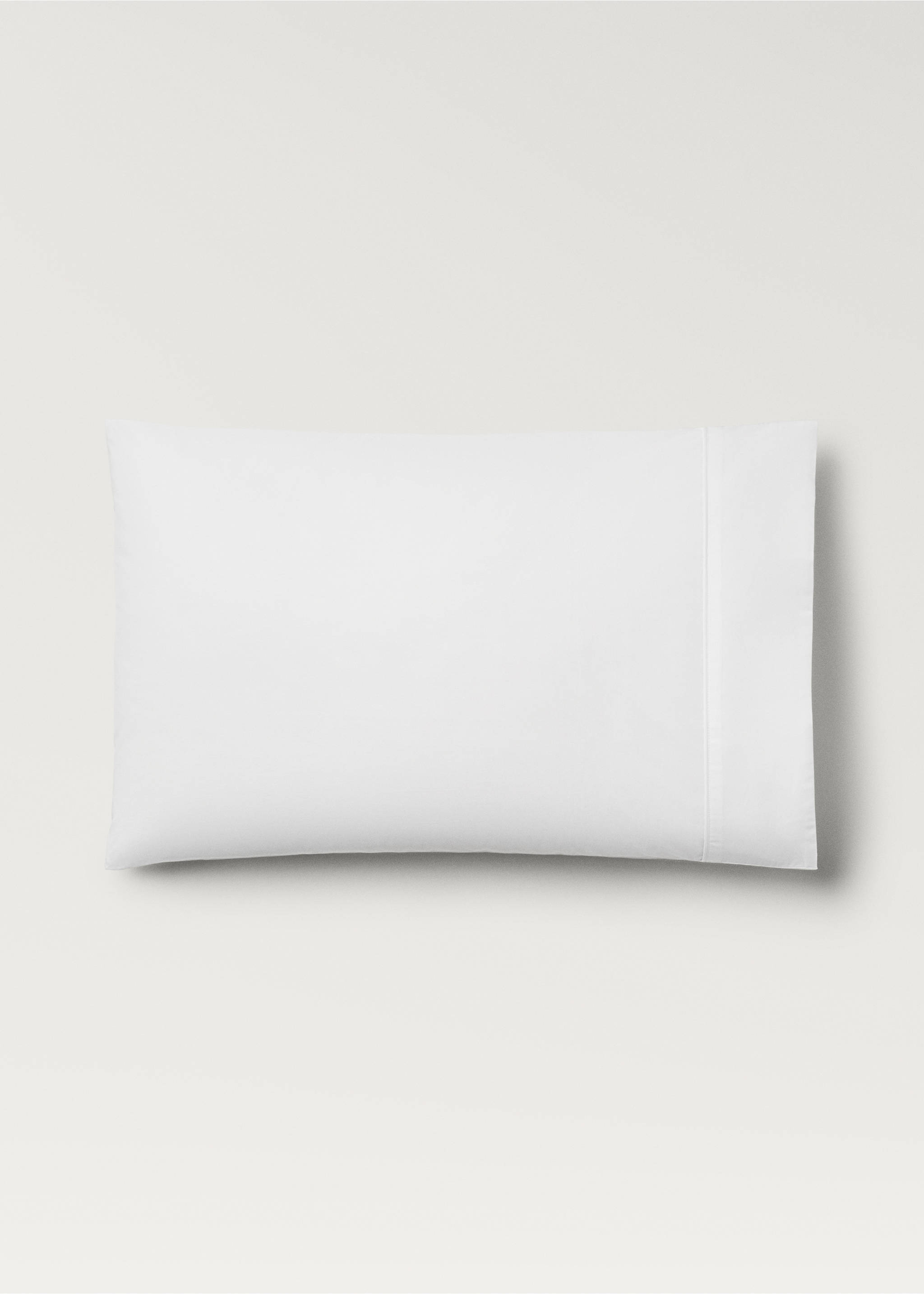 Two 500-thread count cotton percale pillowcases with rounded piping detail 50x75 cm - Article without model, White. Ref: 27012941-00.