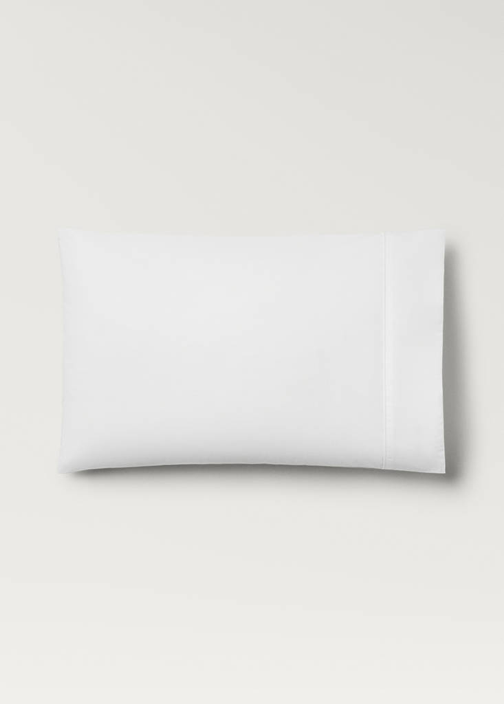 Two 500-thread count cotton percale pillowcases with rounded piping detail 50x75 cm — White
