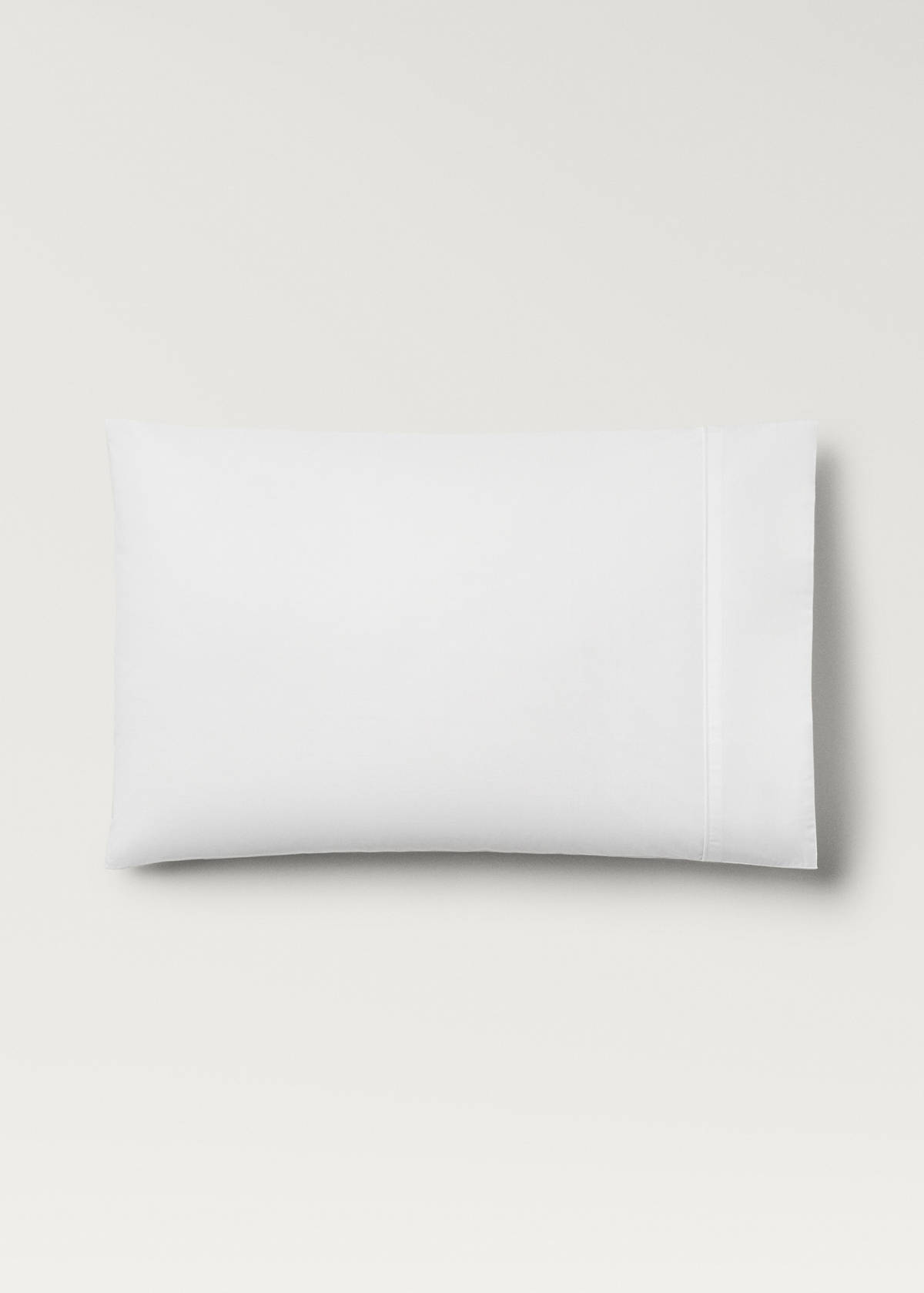 Two 500-thread count cotton percale pillowcases with rounded piping detail 50x75 cm — White