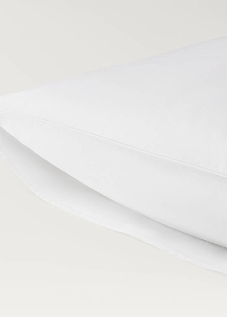 Two 500-thread count cotton percale pillowcases with rounded piping detail 60x60 cm — White