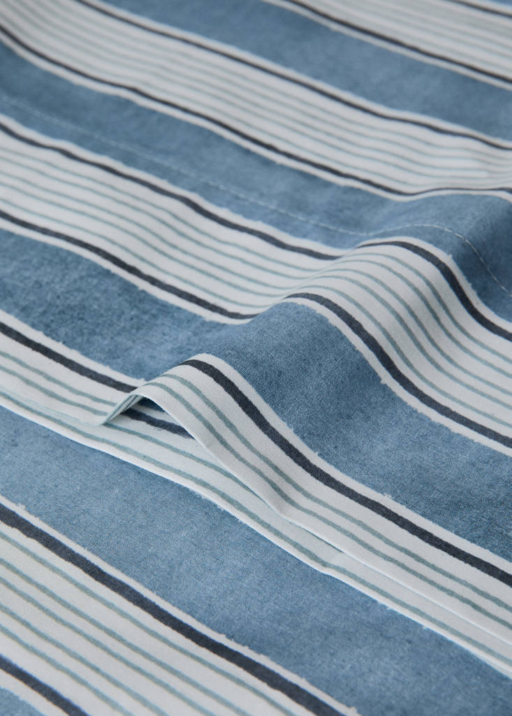 Watercolour Wide Stripe Pillow Cover 45x110 cm — Blue