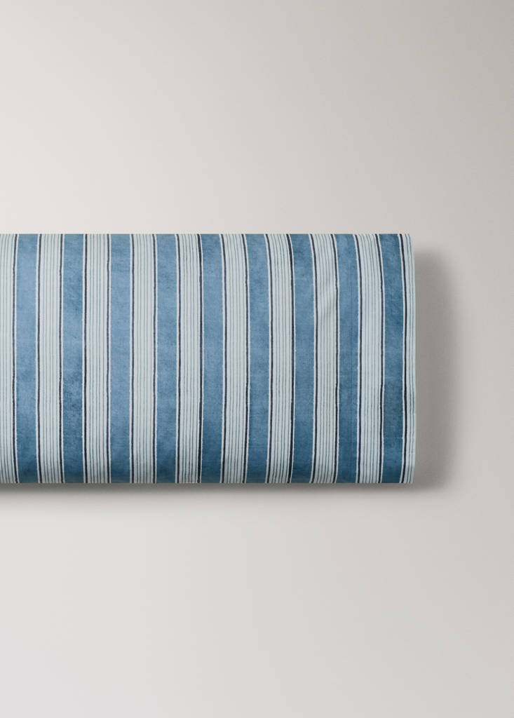 Watercolour Wide Stripe Pillow Cover 45x110 cm — Blue