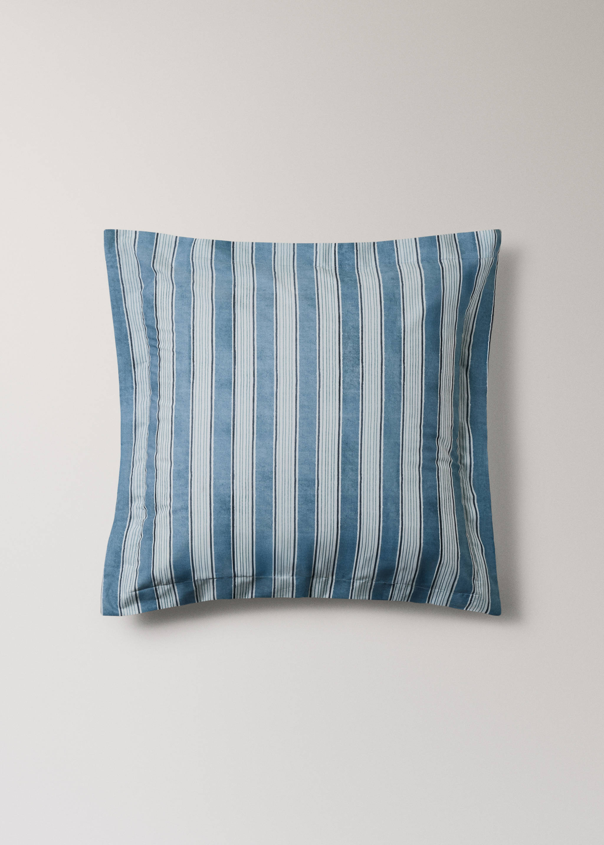 Two wide stripe watercolour pillow covers 60x60 cm - Article without model