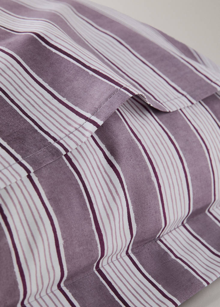 Two wide stripe watercolour pillow covers 60x60 cm — Blackberry