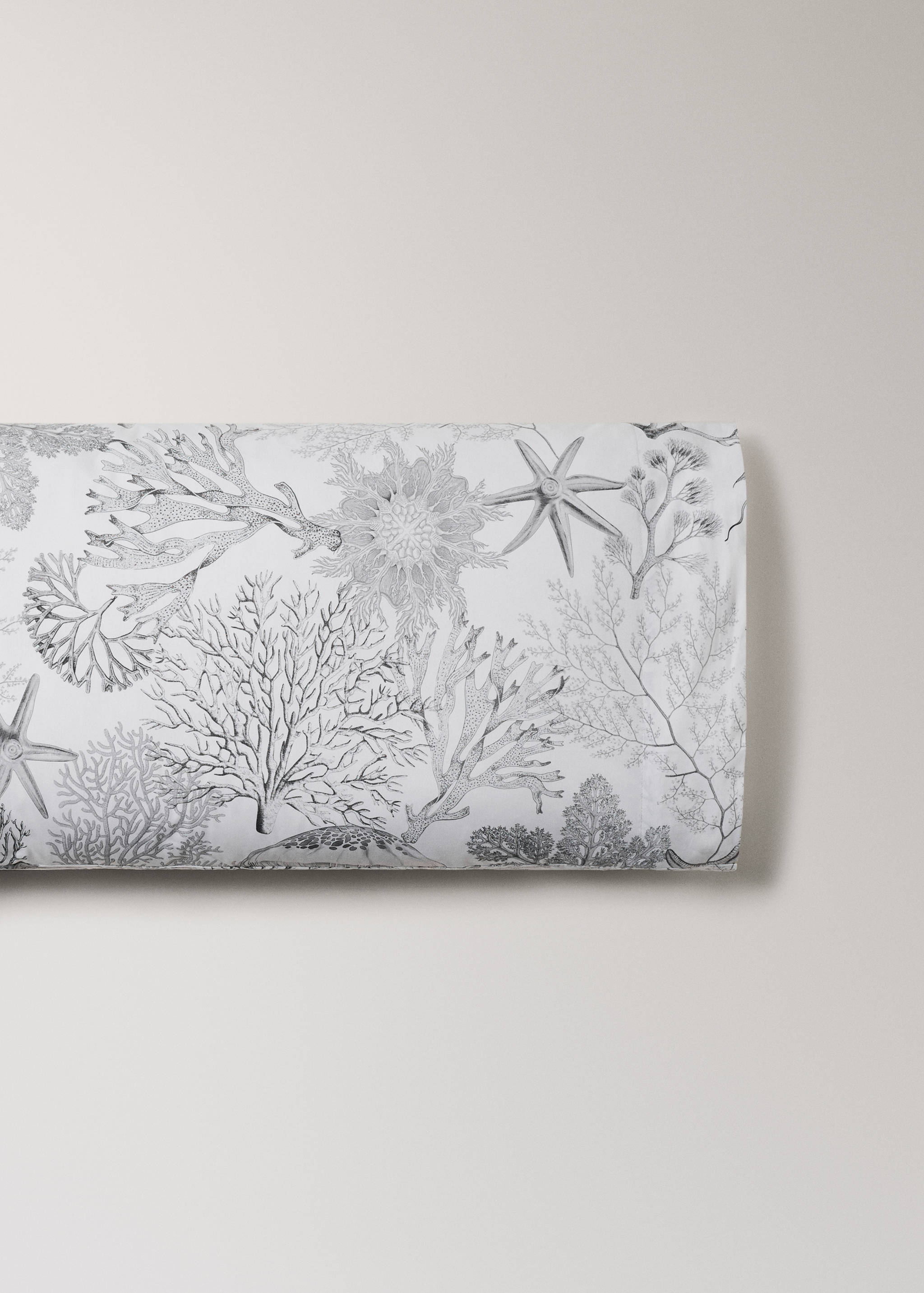 Printed percale pillowcase with sea print 45x110 cm - Article without model