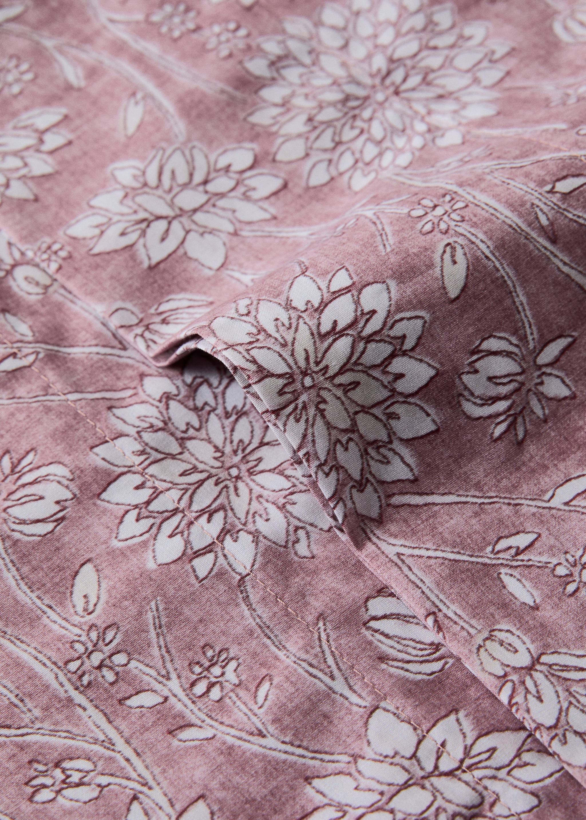 Husă de pernă din bumbac percal, model cu imprimeu cu dungi fine, 45x110 cm - Detaliu al articolului 2