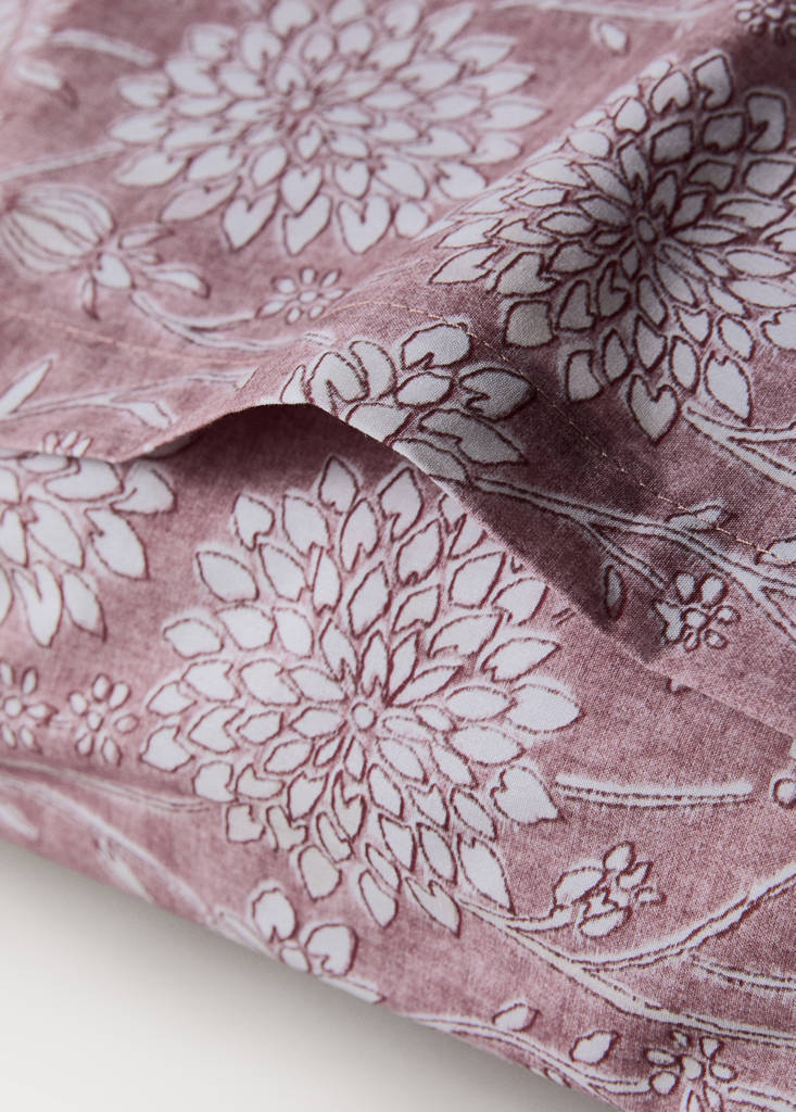Two percale cotton floral pillowcases 50x75 cm — Pale Pink