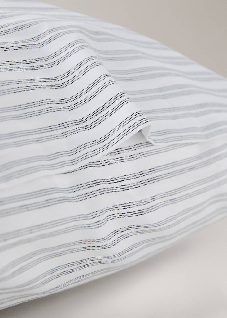 Two percale striped pillowcases 50x75 cm — Grey