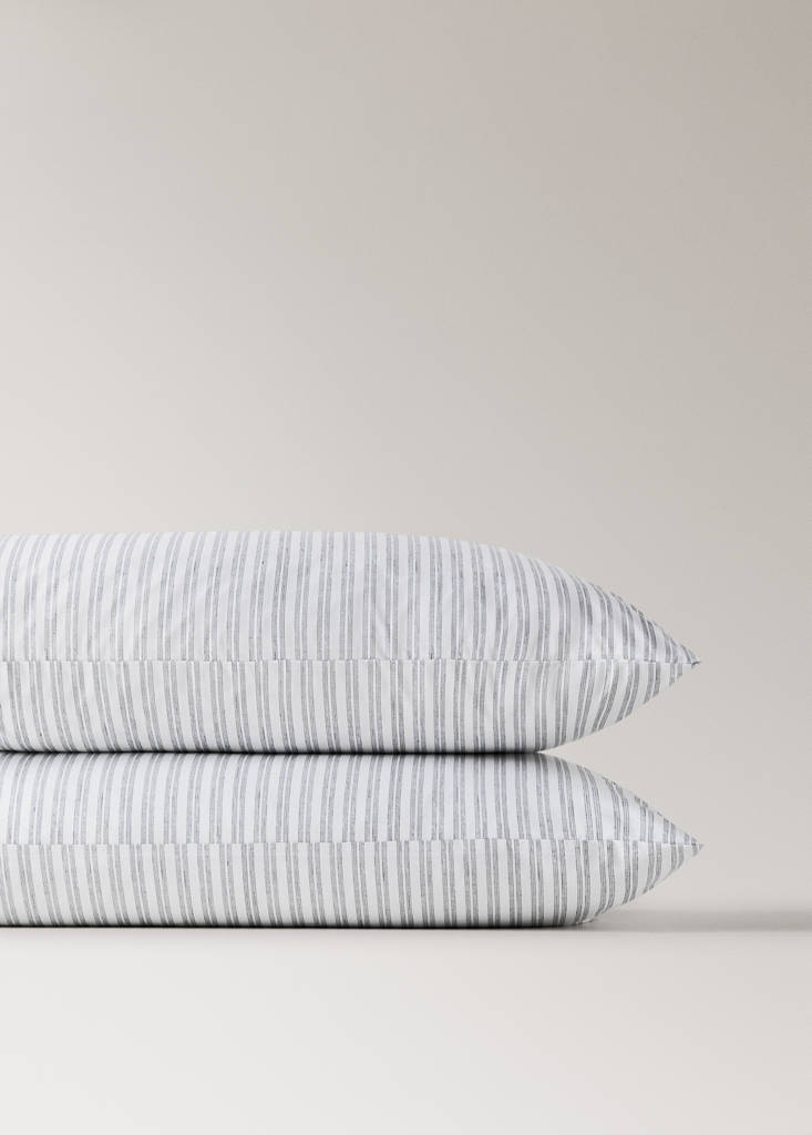 Two percale striped pillowcases 50x75 cm — Grey