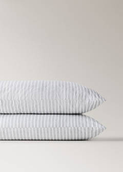 Two percale striped pillowcases 50x75 cm — Grey 4