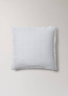 Two 60x60 cm percale checked pillowcases — Grey 5