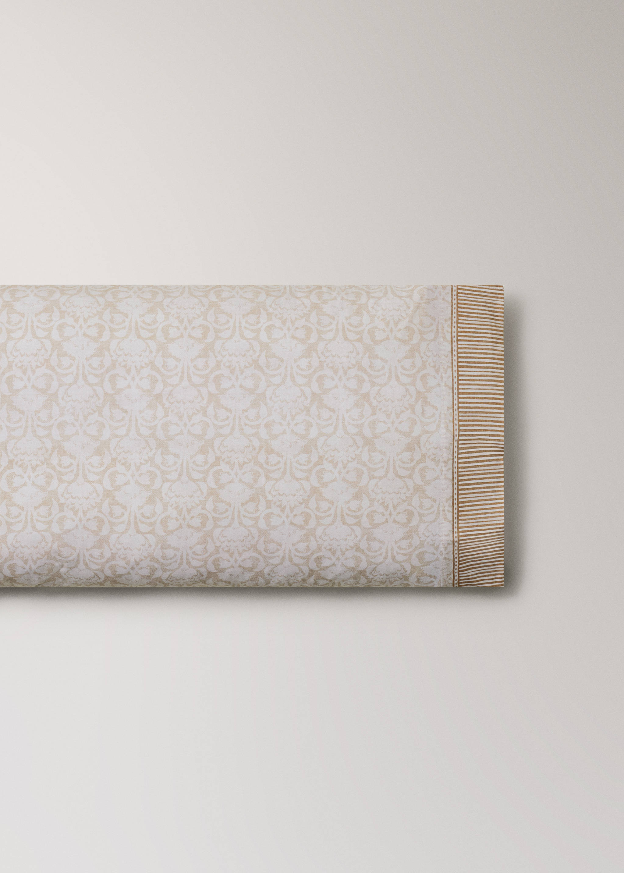 cotton percale pillowcases with floral border design 45x110cm - Article without model