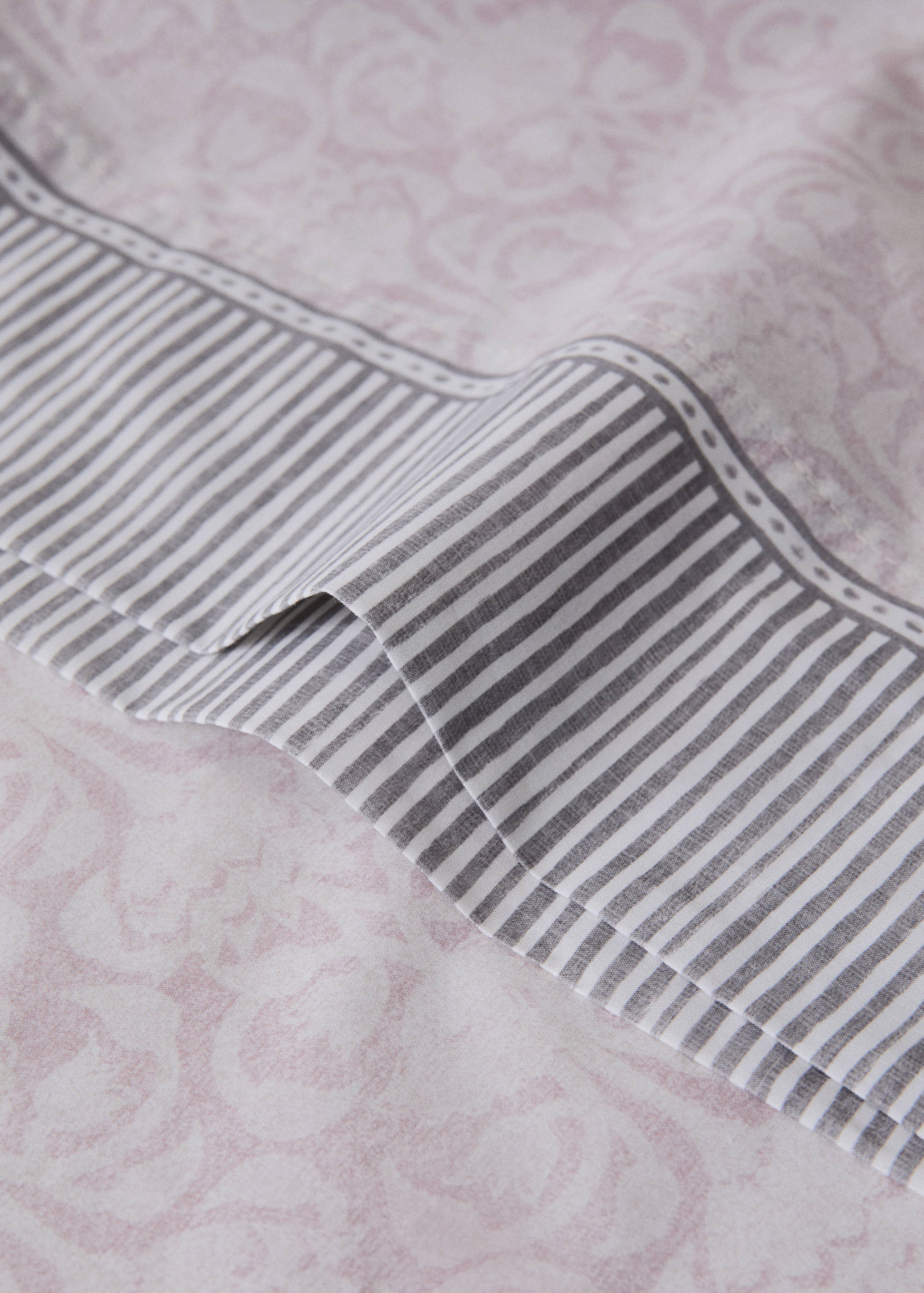 fundas almohada algodón percal diseño floral cenefa 45x10cm - Detalle del artículo 1