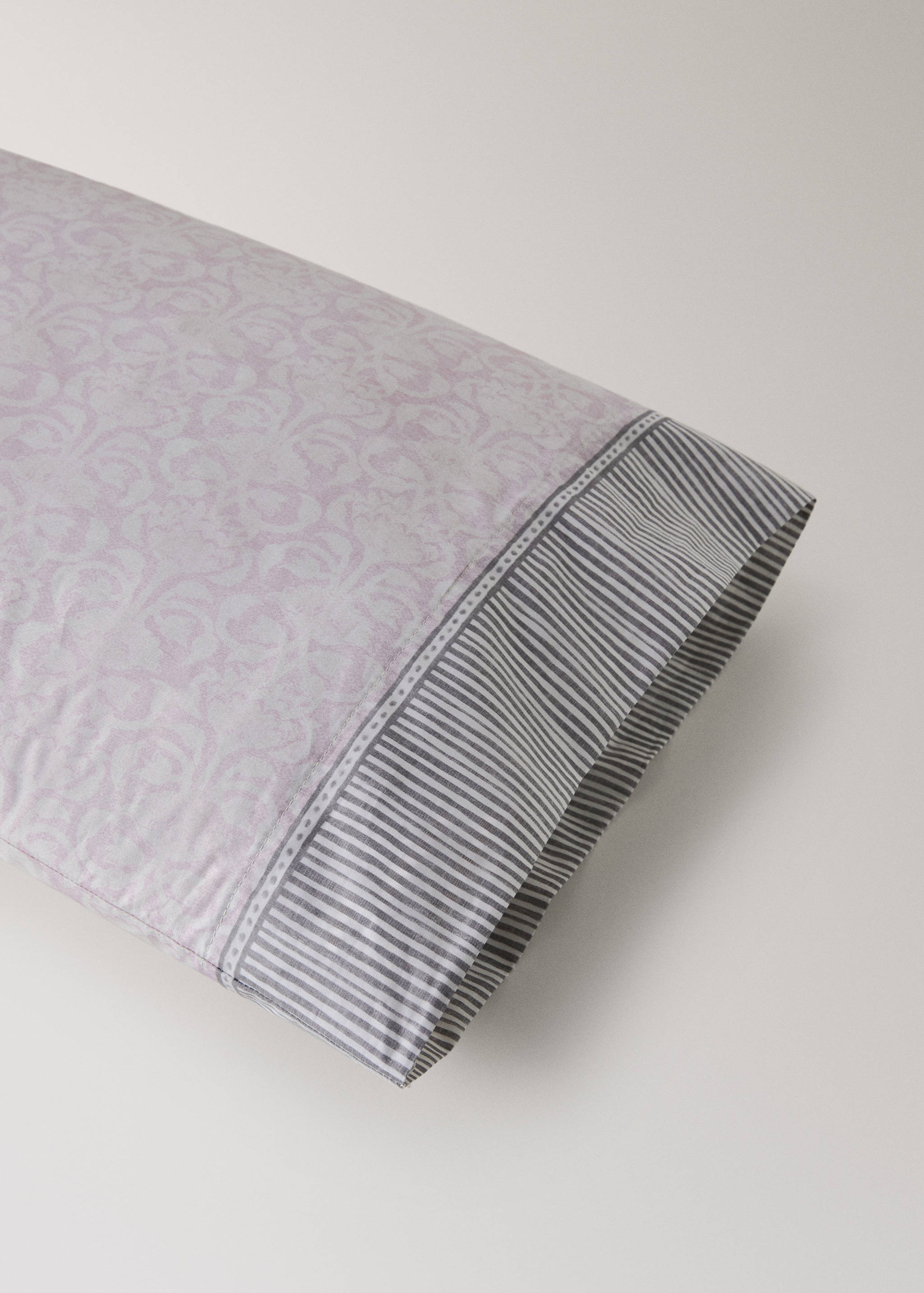 fundas almohada algodón percal diseño floral cenefa 45x10cm - Detalle del artículo 2