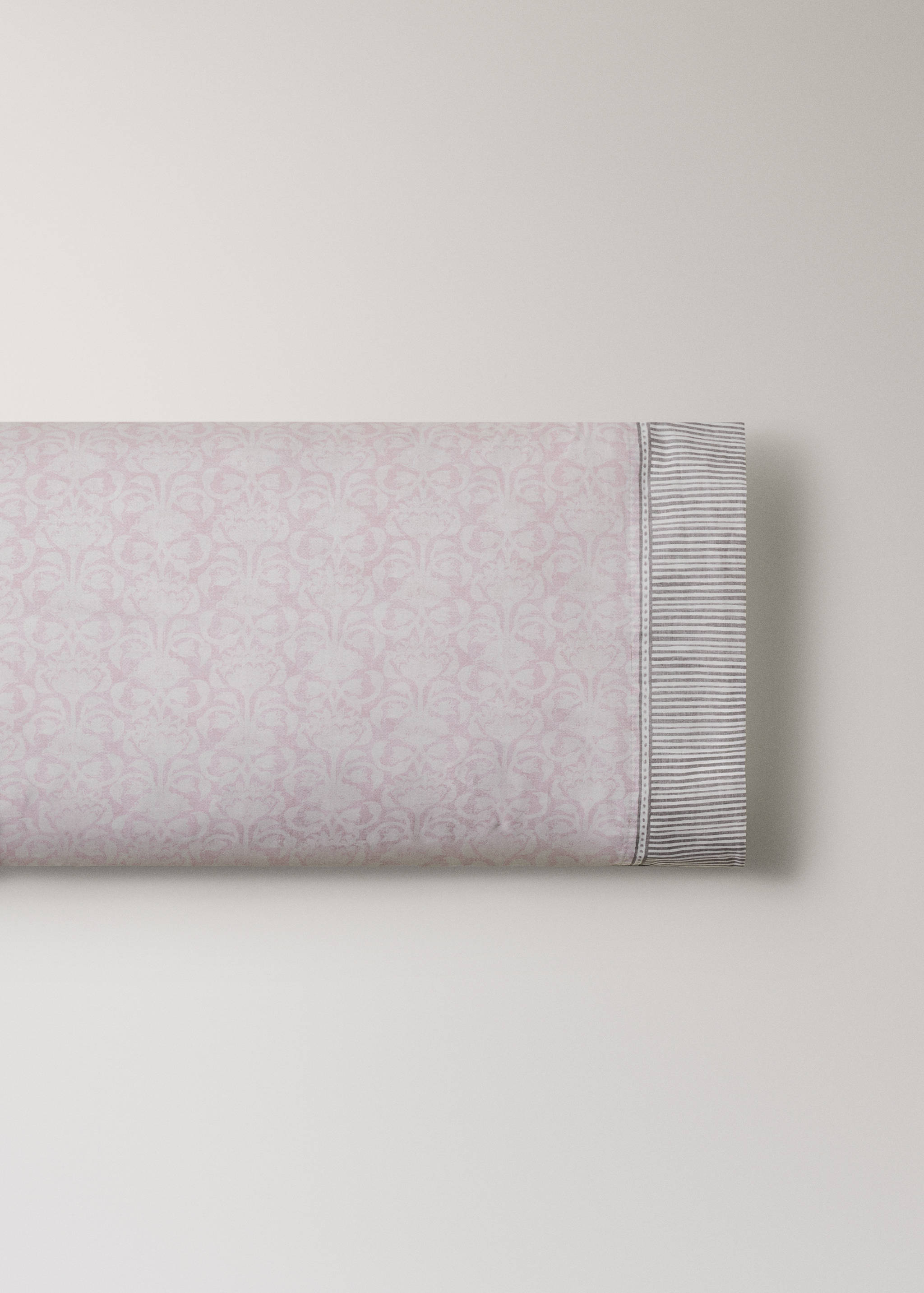 cotton percale pillowcases with floral border design 45x110cm - Article without model