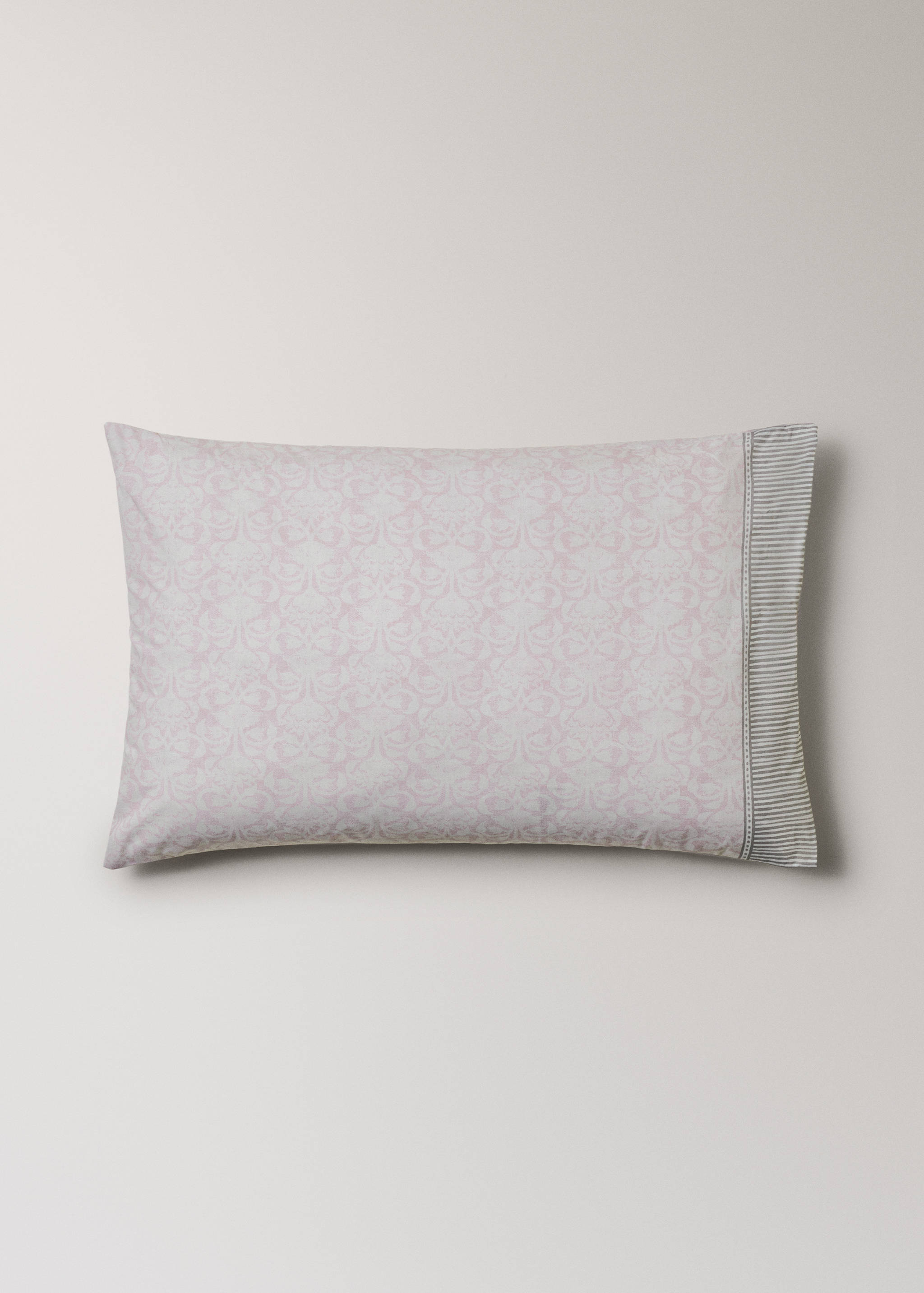 cotton percale pillowcases with floral border design 50x75cm - Article without model