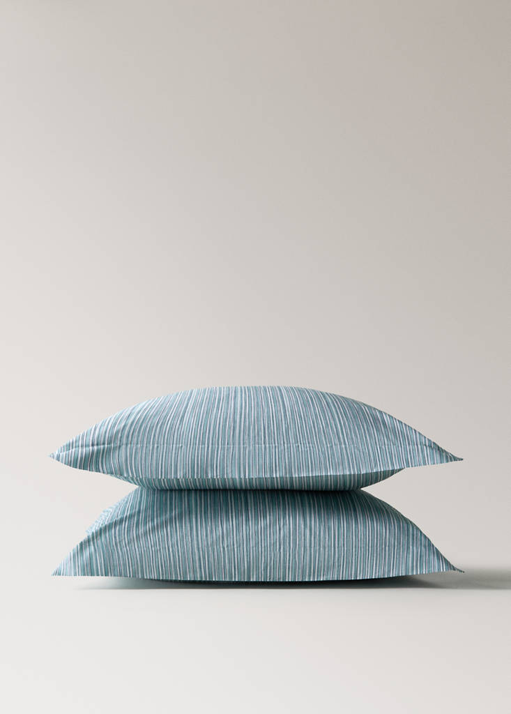 Two decorative floral print pillow covers 60x60 cm — Aqua Green
