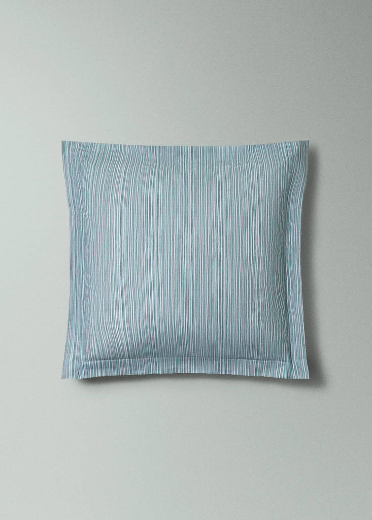 Two decorative floral print pillow covers 60x60 cm — Aqua Green