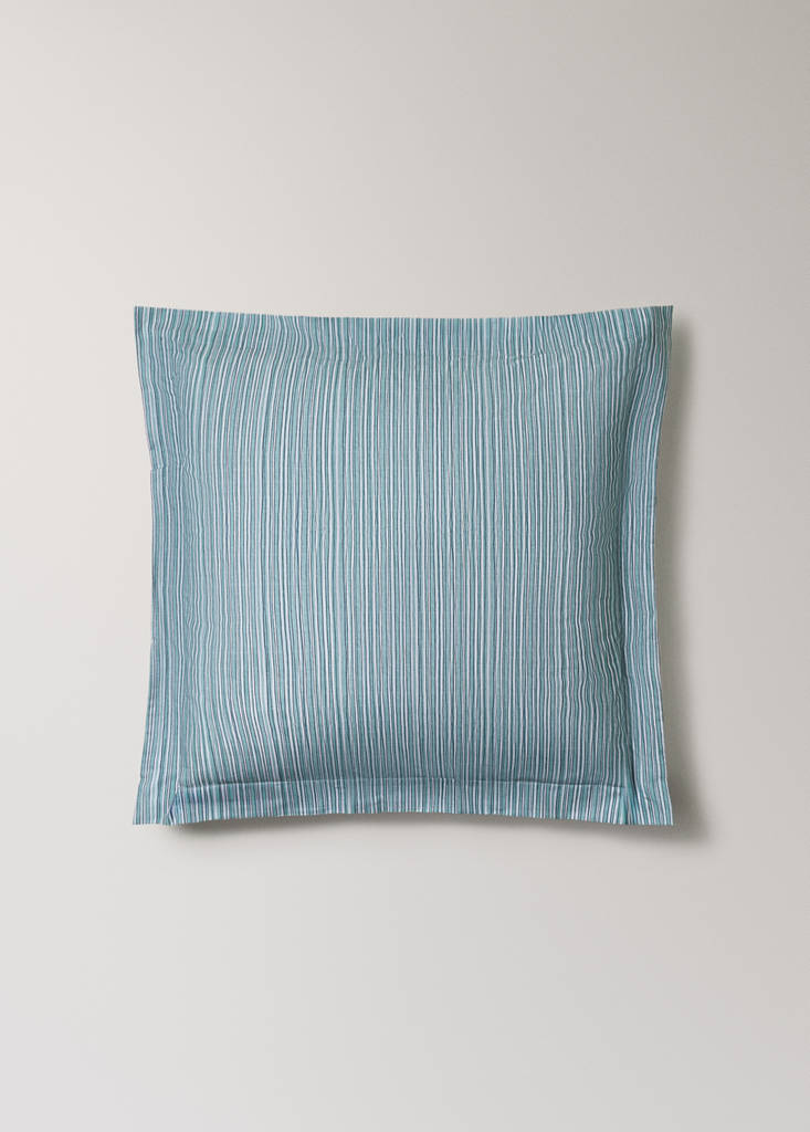 Two decorative floral print pillow covers 60x60 cm — Aqua Green