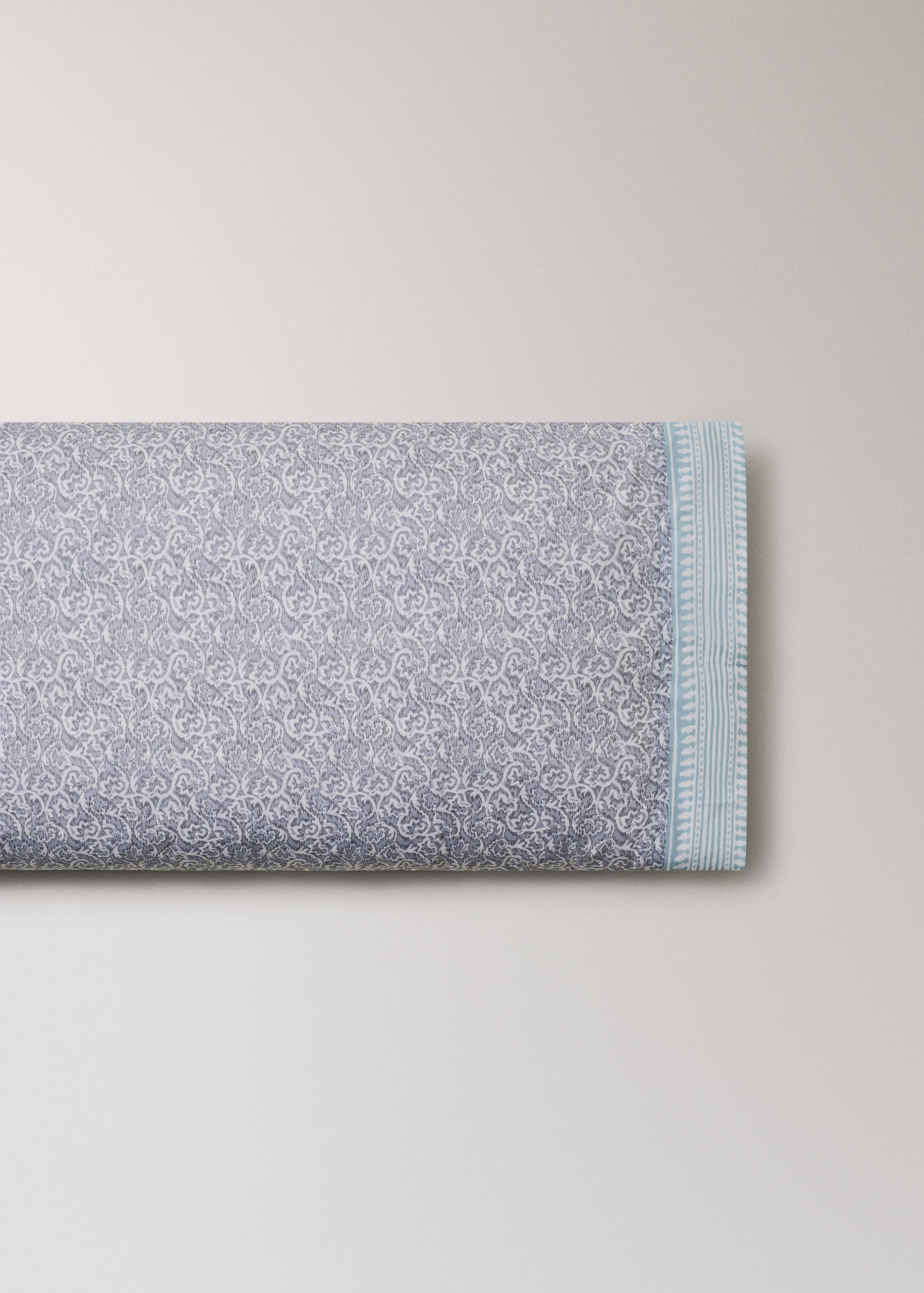 Percale pillowcase decorative floral border stripe 45x110 cm - Article without model