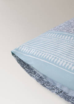 Two percale pillowcases with decorative floral border and striped trim 50x75 cm — Light/Pastel Grey 3