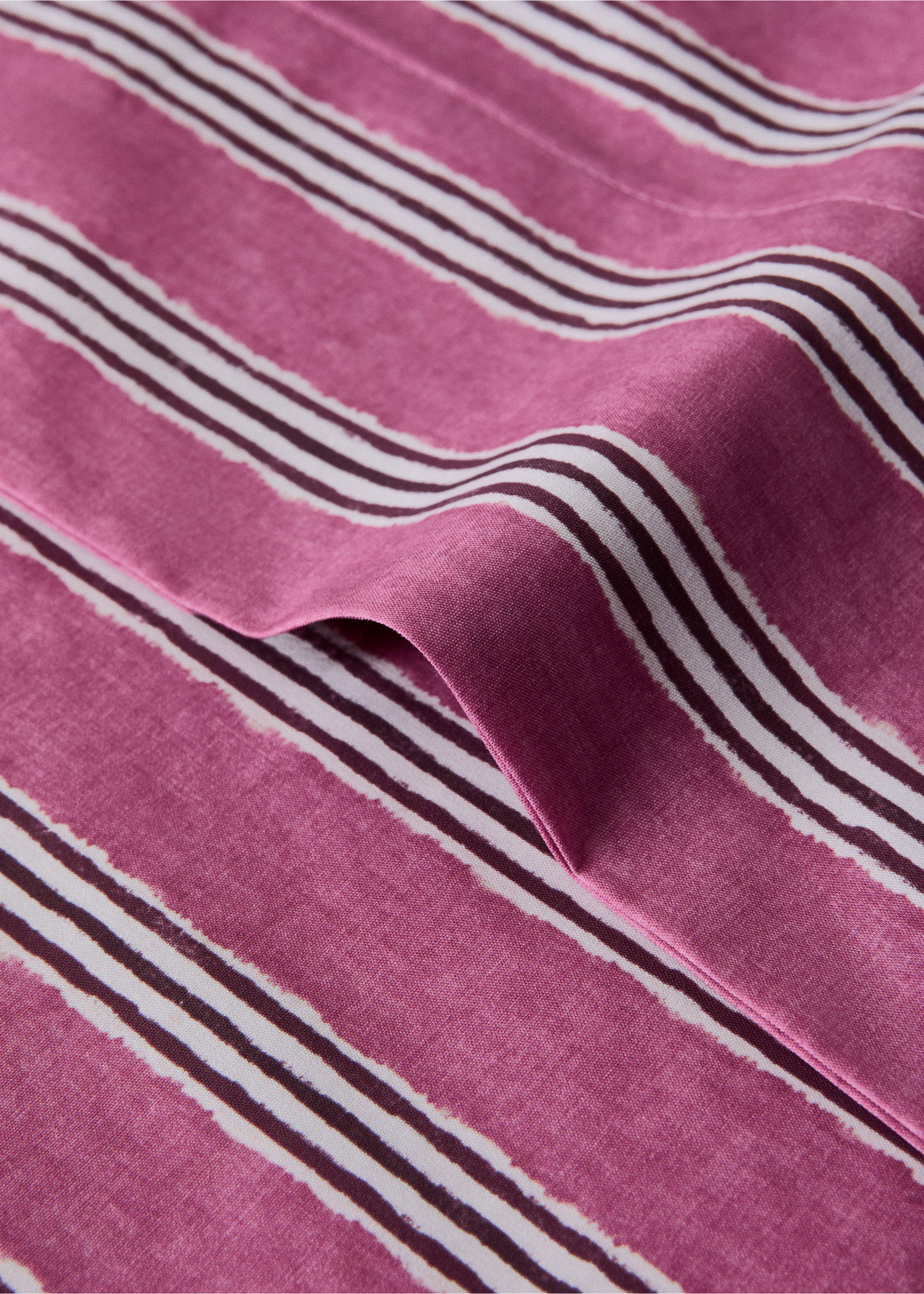 Tricolour striped percale cotton pillowcase 45x110 cm - Details of the article 1, Cherry. Ref: 27012970-00.