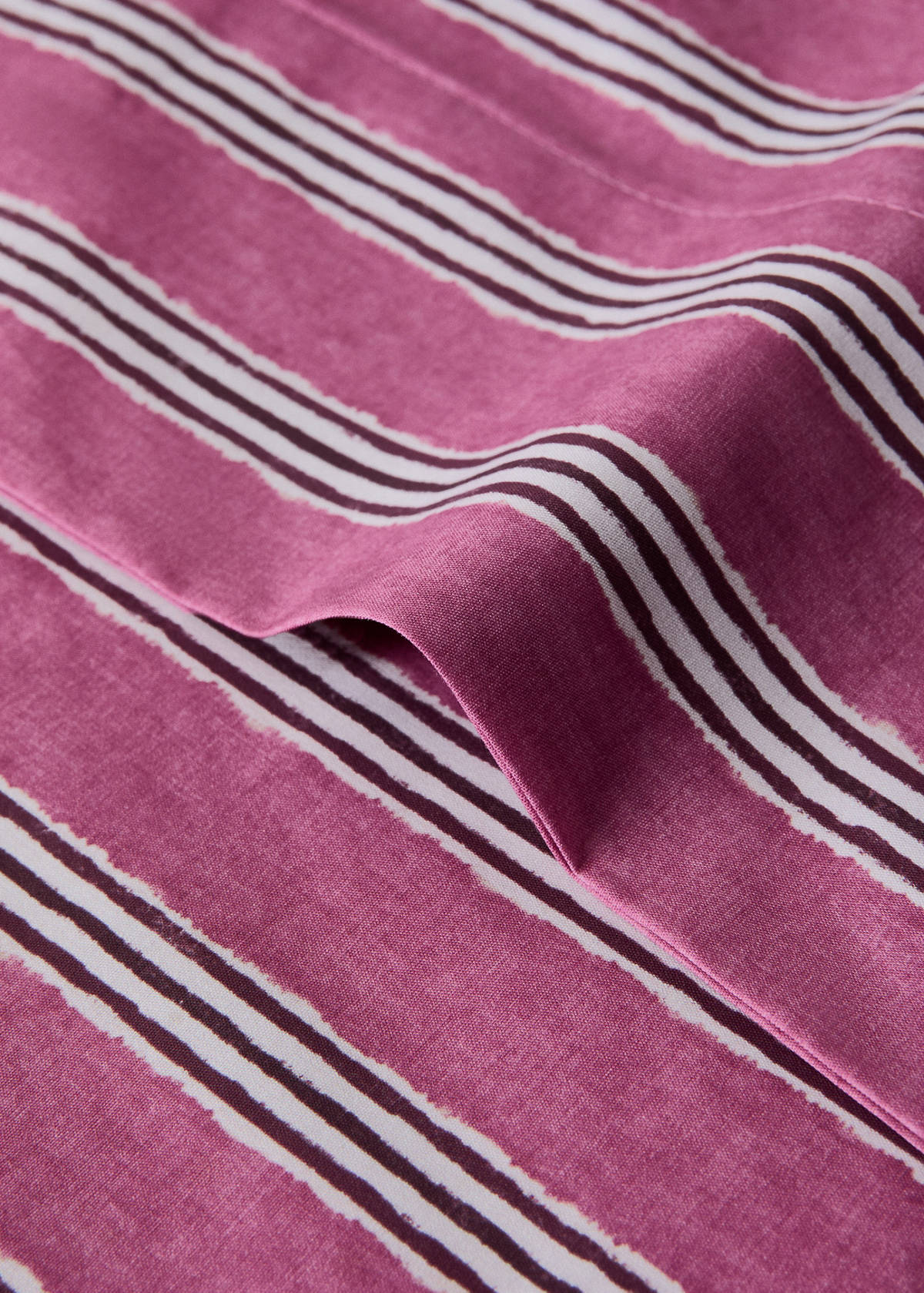 Tricolour striped percale cotton pillowcase 45x110 cm — Cherry