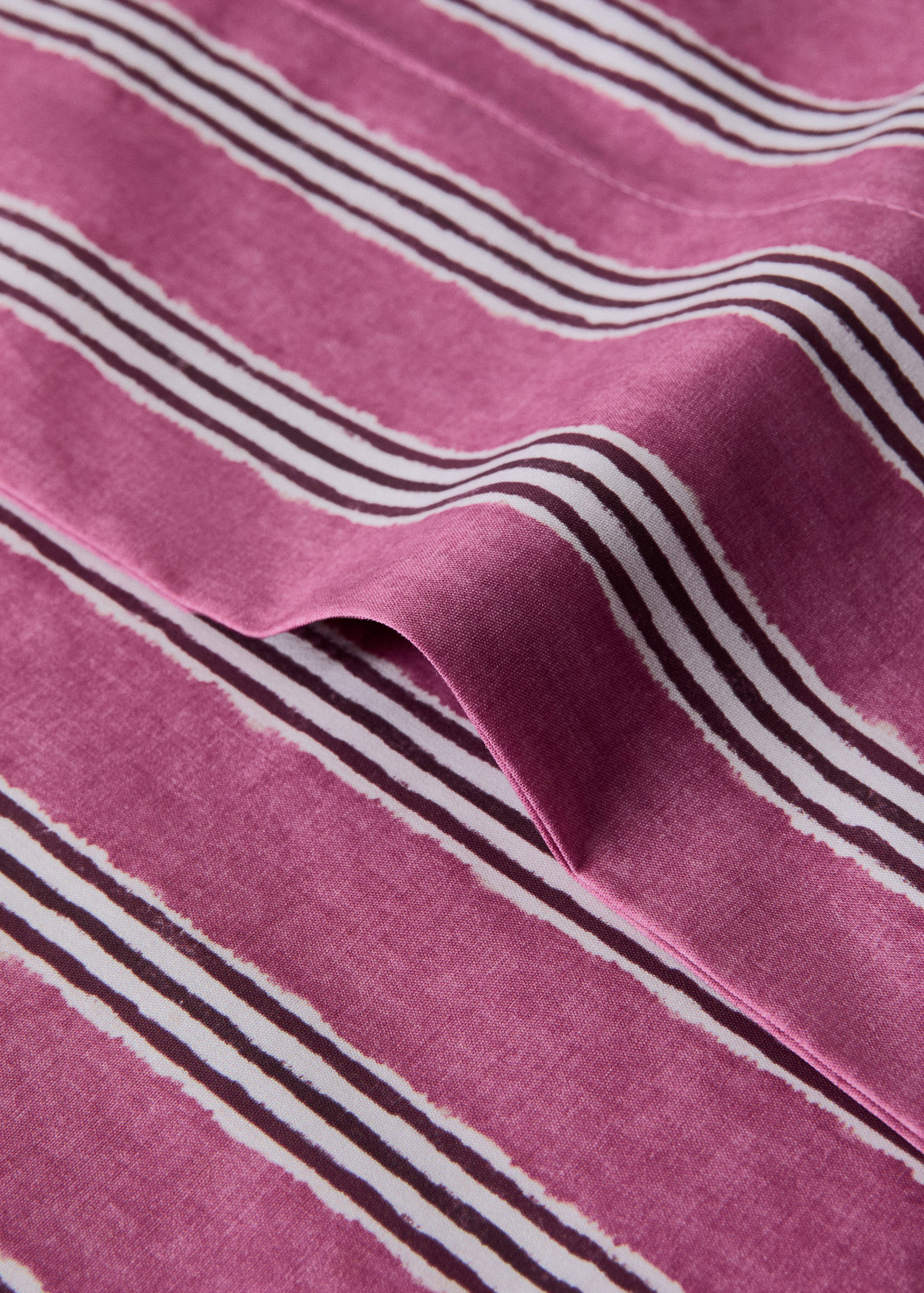 Tricolour striped percale cotton pillowcase 45x110 cm - Details of the article 1